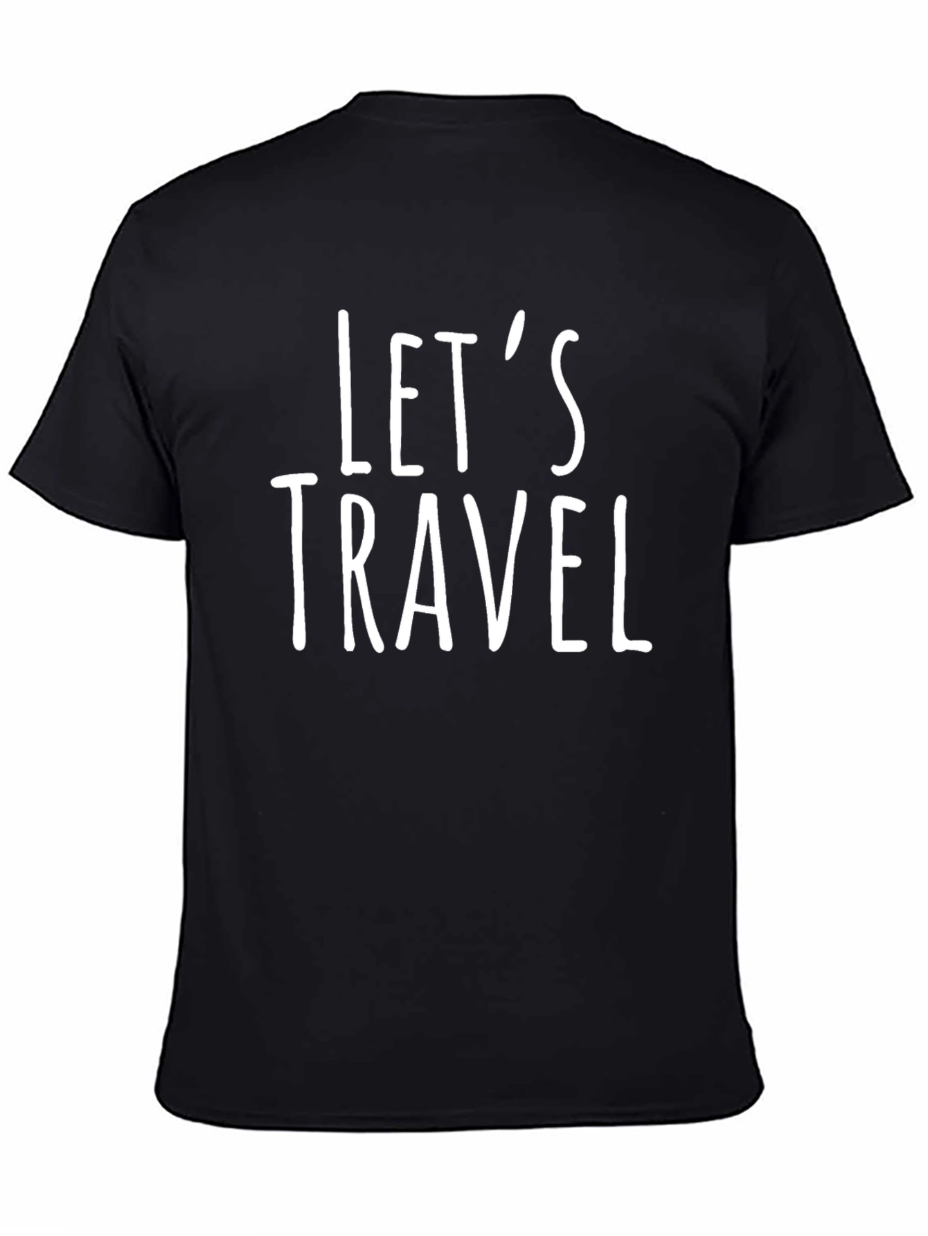 Lets Travel Graphic Tee - Black Cotton Casual Shirt