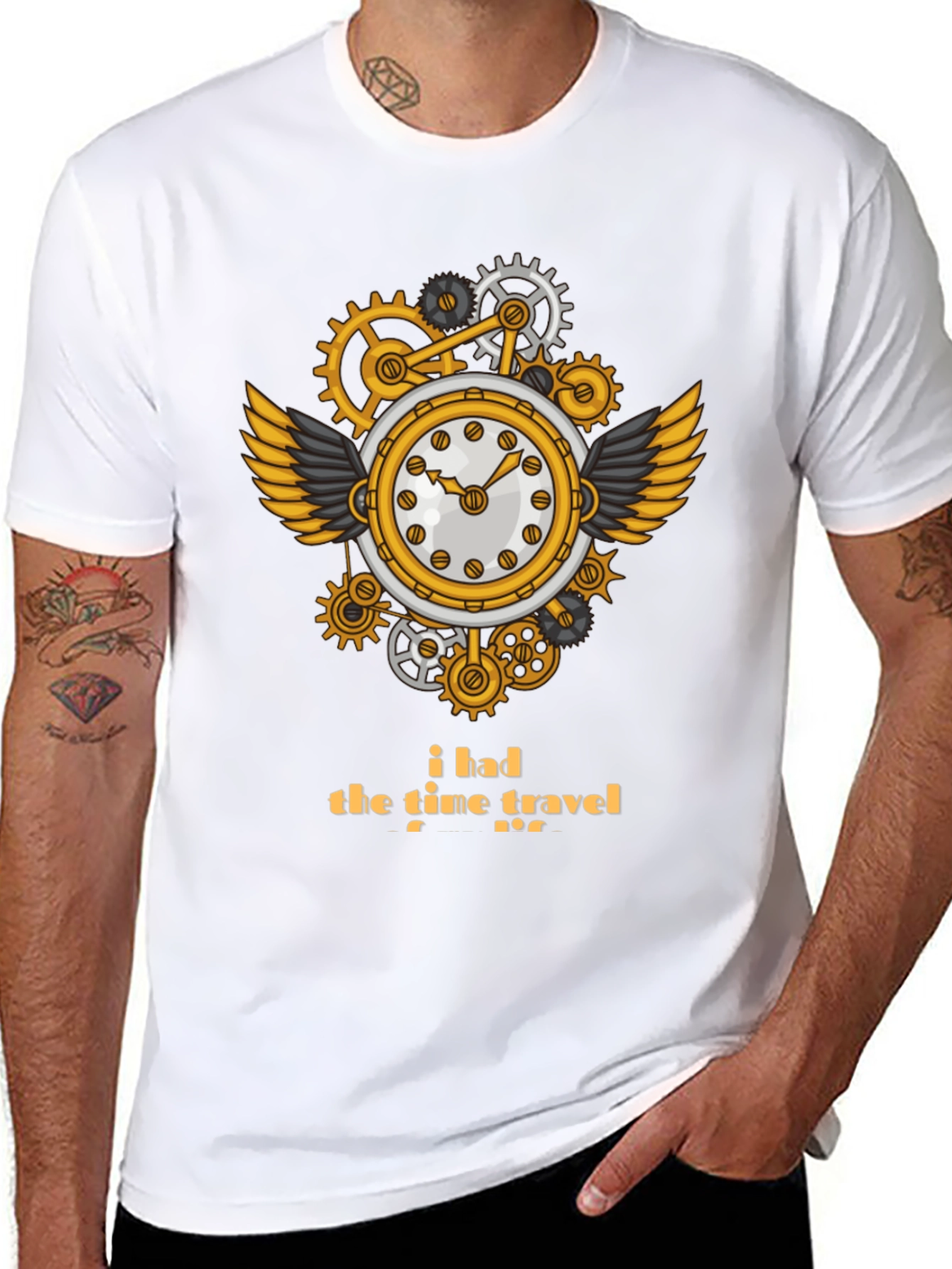 Steampunk Time Travel T-Shirt - Unique Clockwork Design