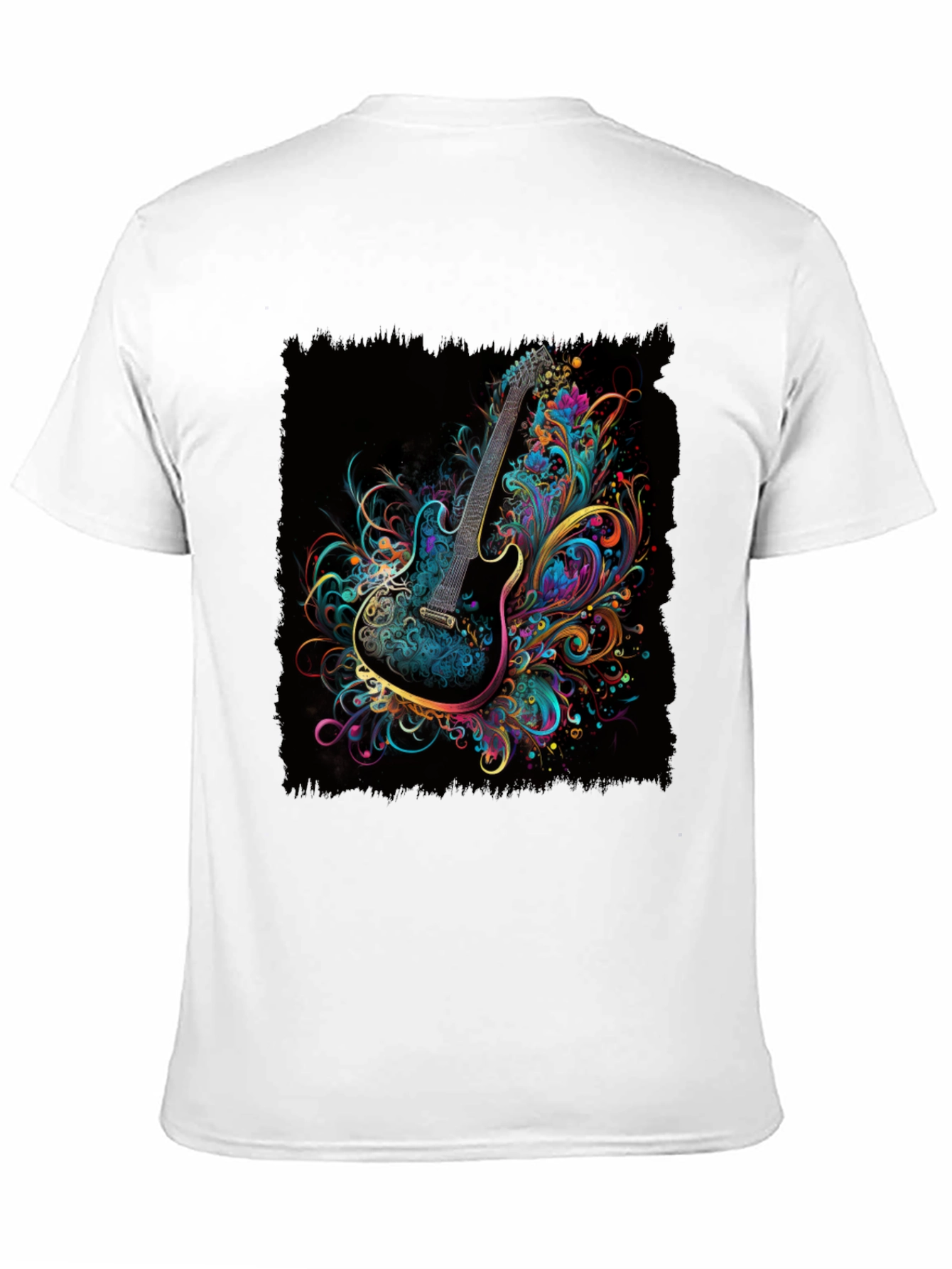 Electric Guitar Art T-Shirt - Black Cotton Tee