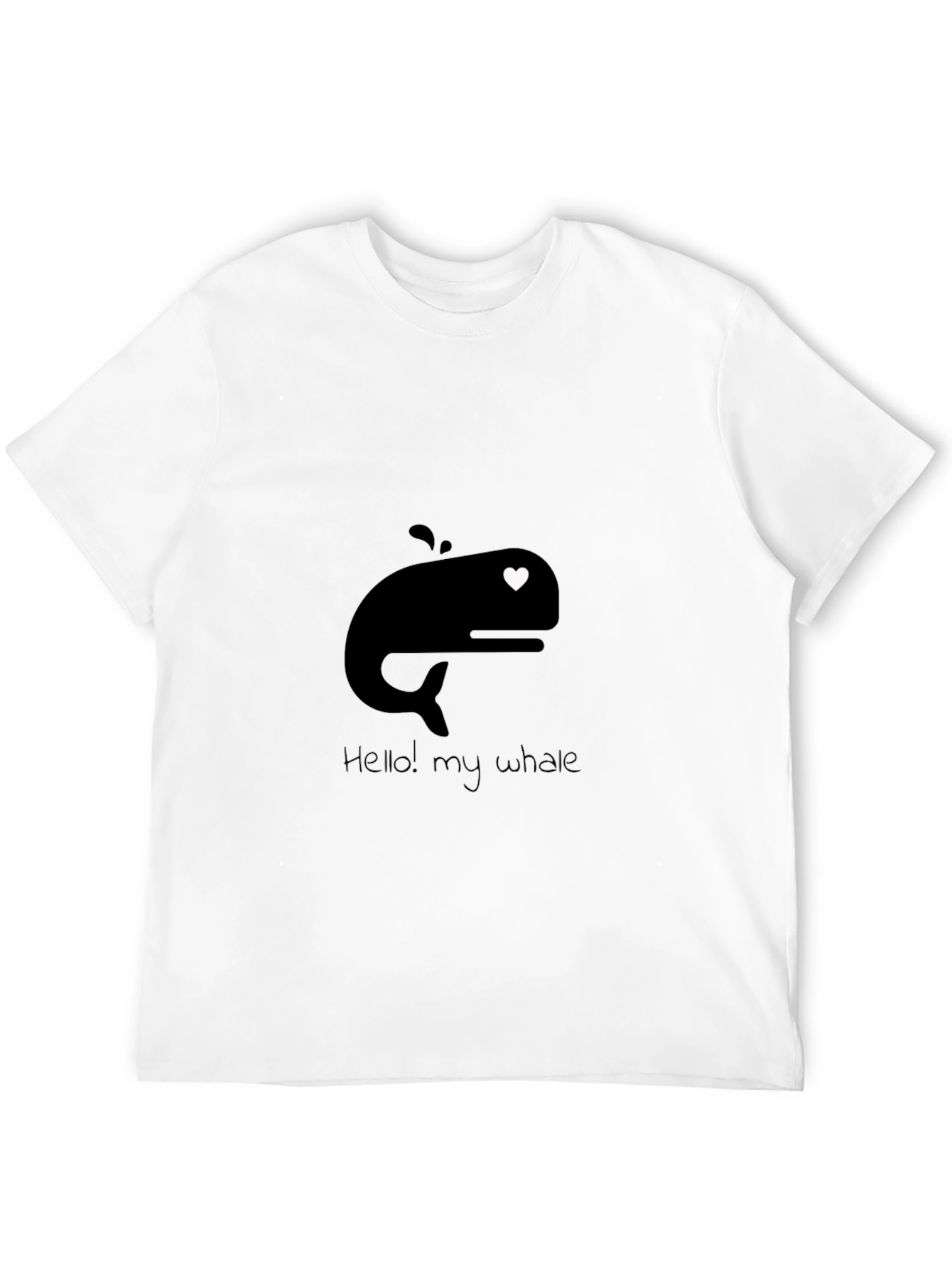 Whale Heart Graphic Tee - Mens Black T-Shirt