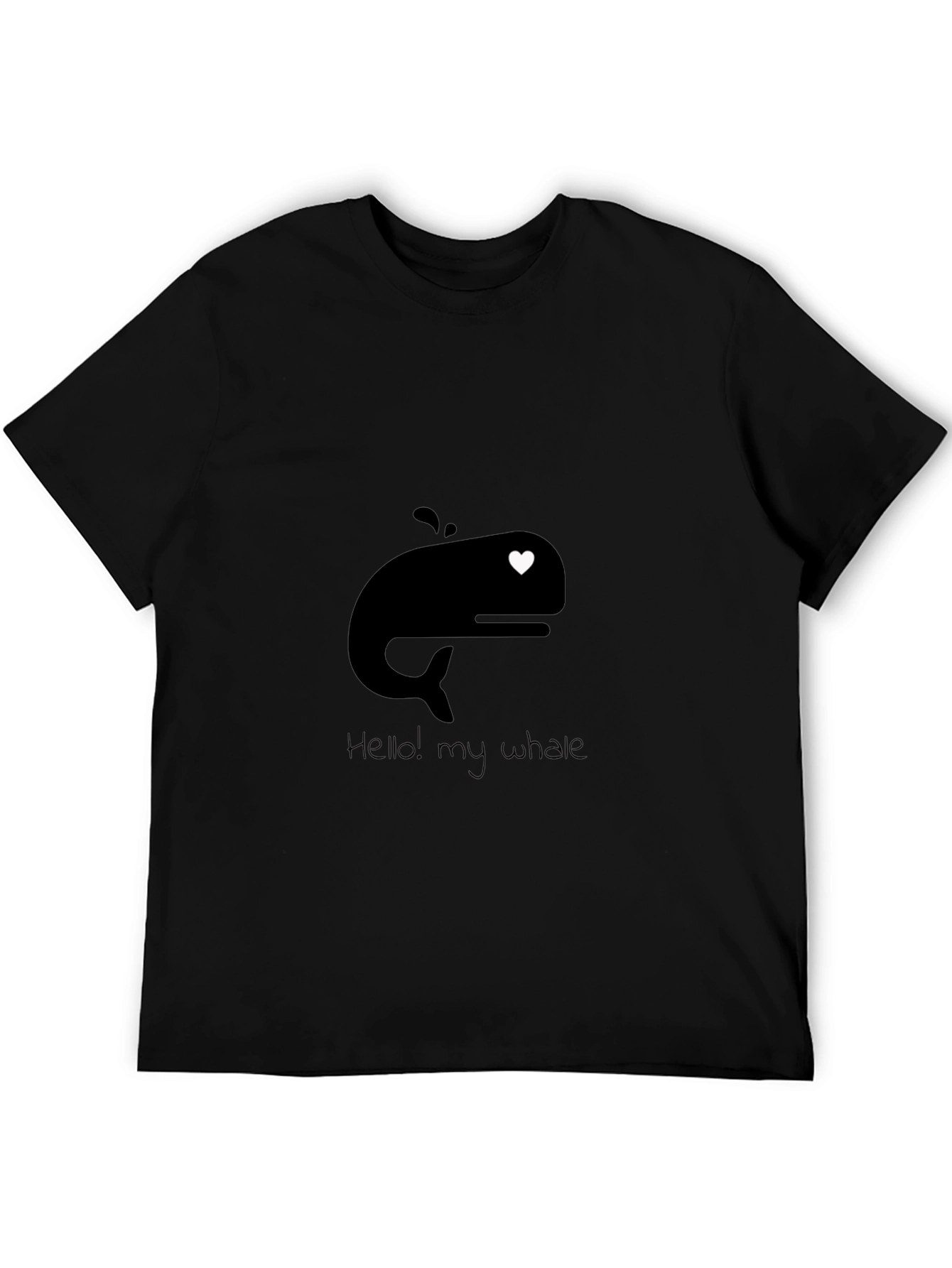 Whale Heart Graphic Tee - Mens Black T-Shirt