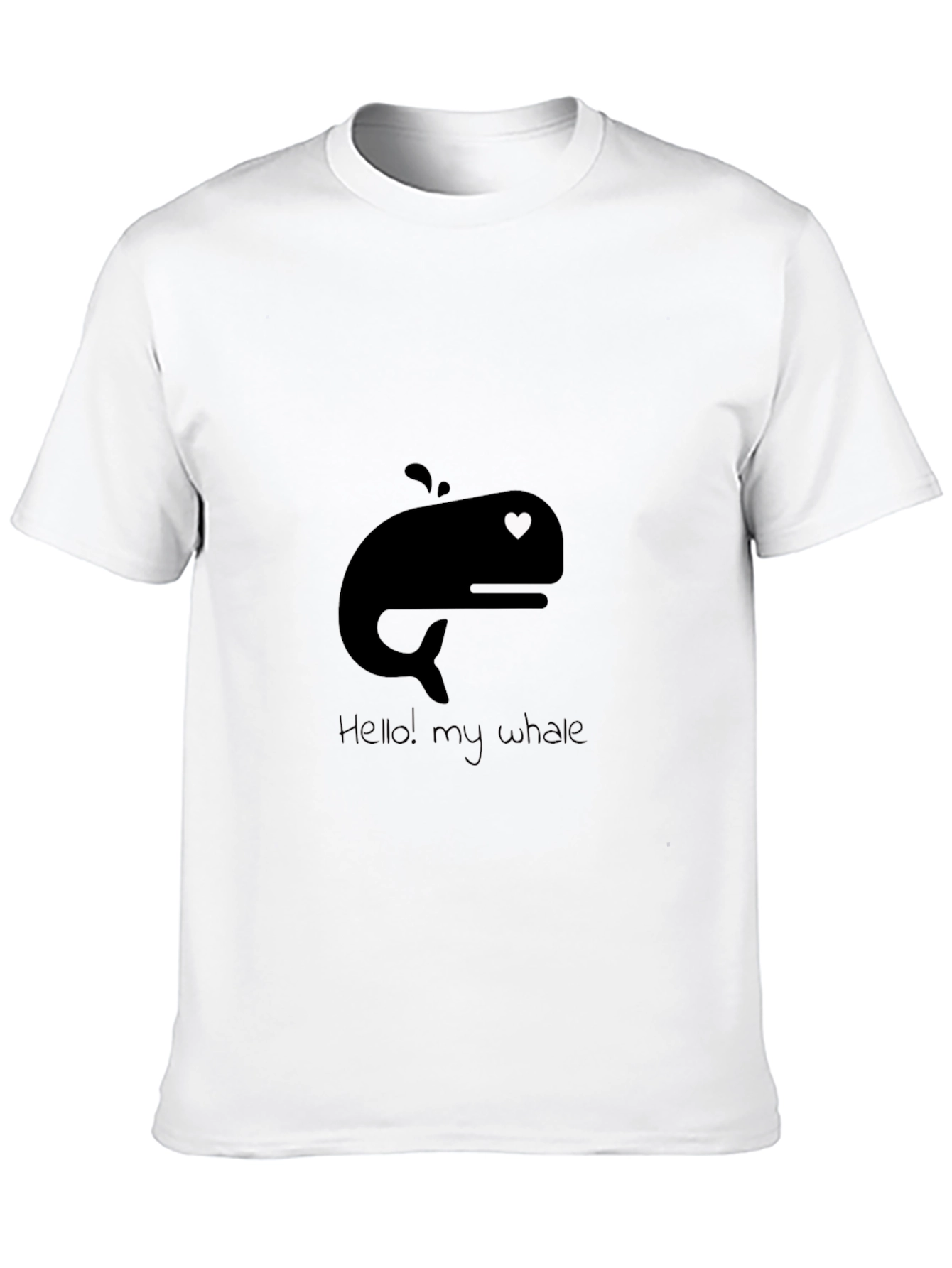 Whale Heart Graphic Tee - Mens Black T-Shirt