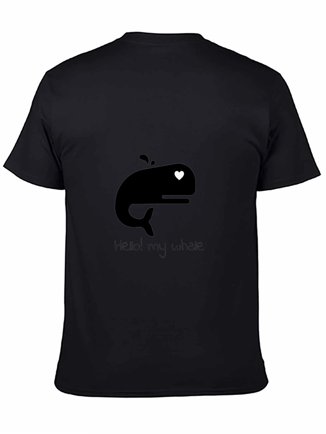 Whale Heart Graphic Tee - Mens Black T-Shirt