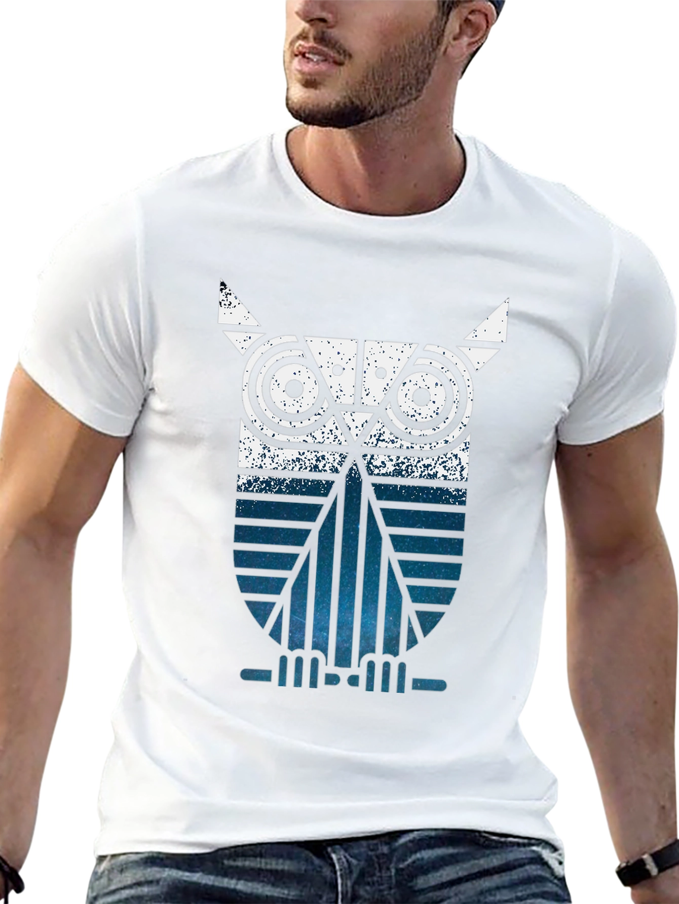 Geometric Owl Graphic Tee - Modern Style