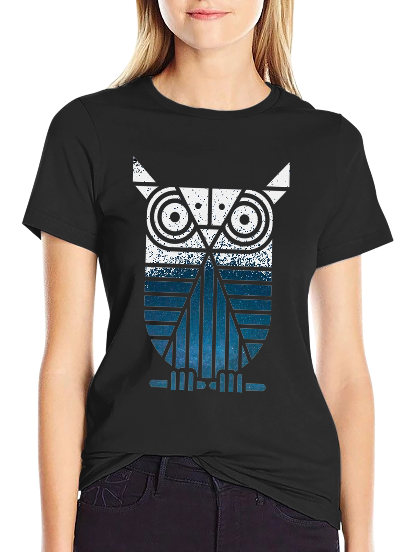 Geometric Owl Graphic Tee - Modern Style