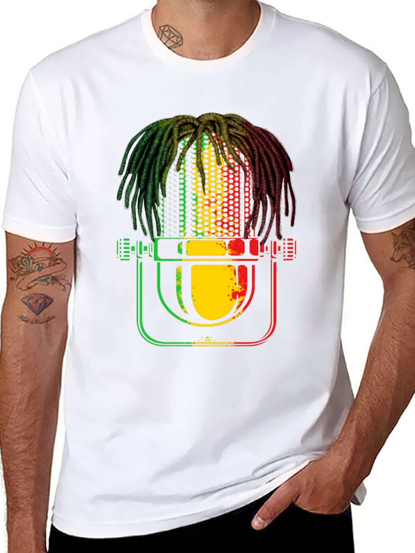 Rasta Microphone T-Shirt - Reggae Music Tee