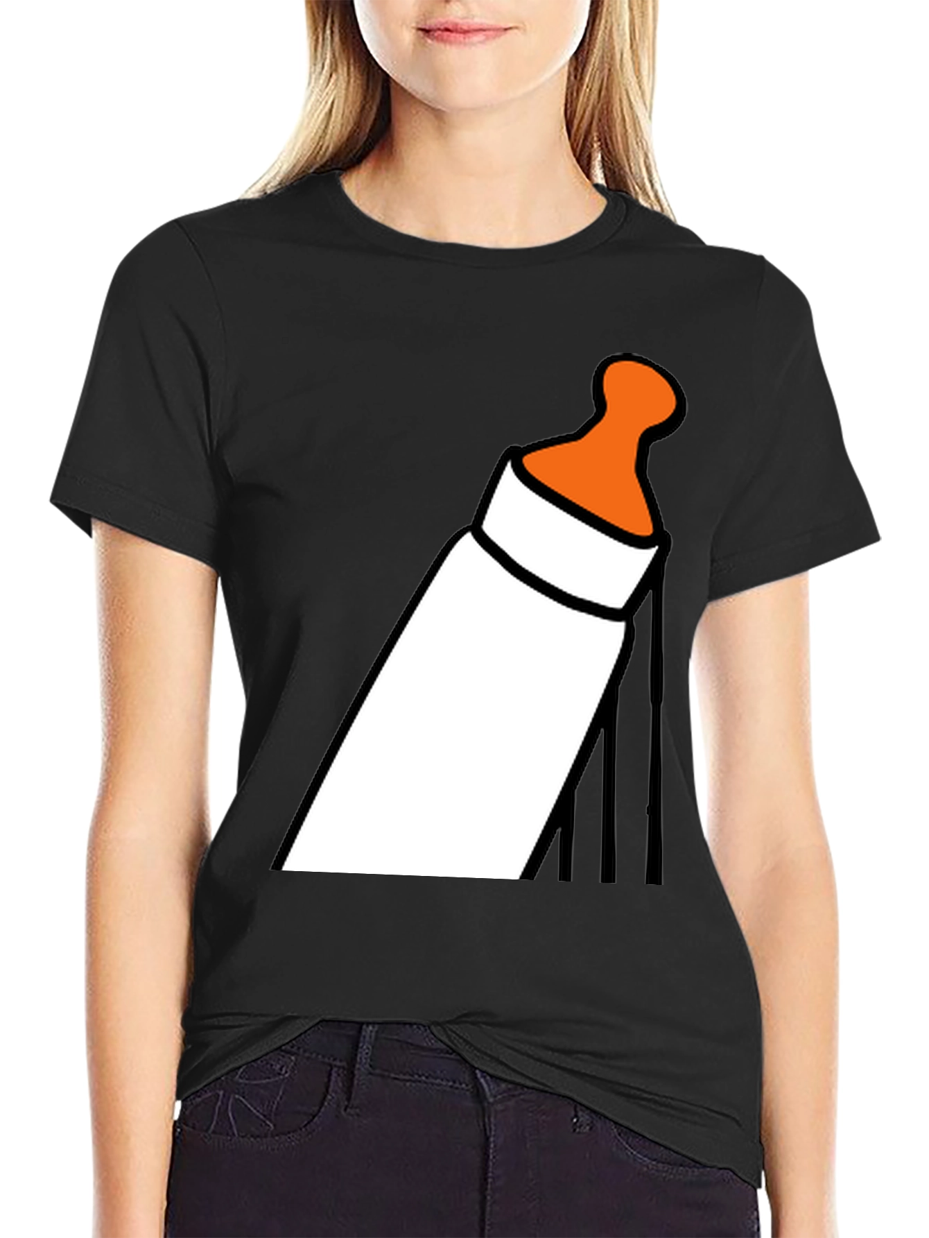 Baby Bottle Graphic T-Shirt - Funny Novelty Tee