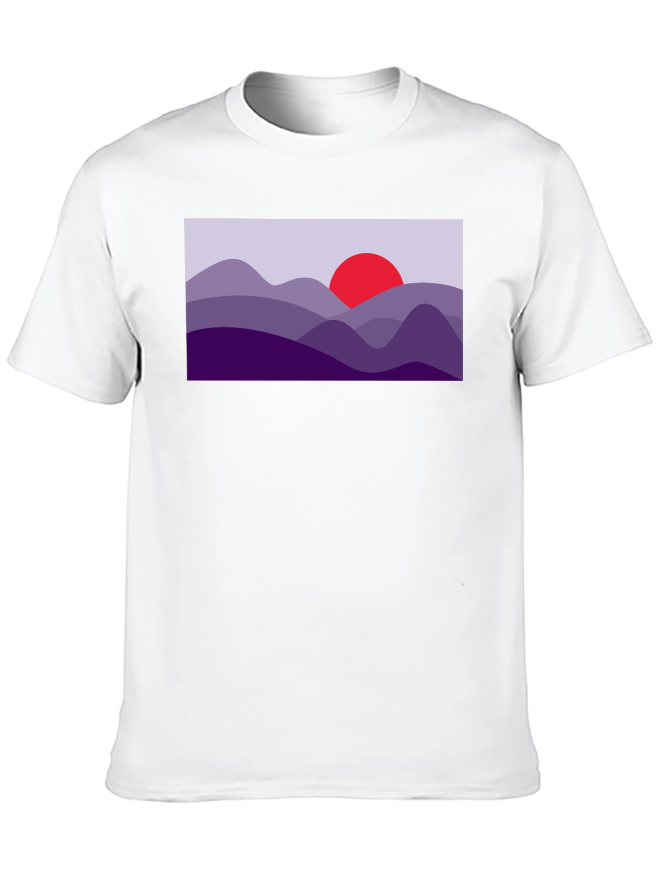 Abstract Mountain Sunset Graphic Tee - Black