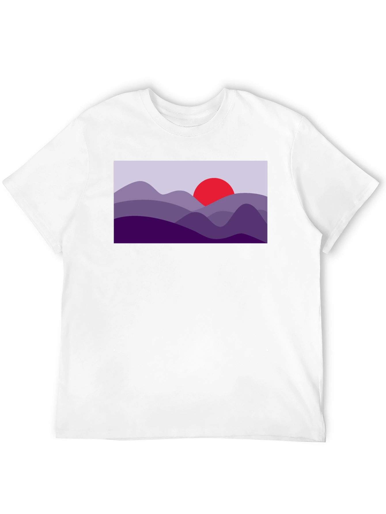 Abstract Mountain Sunset Graphic Tee - Black