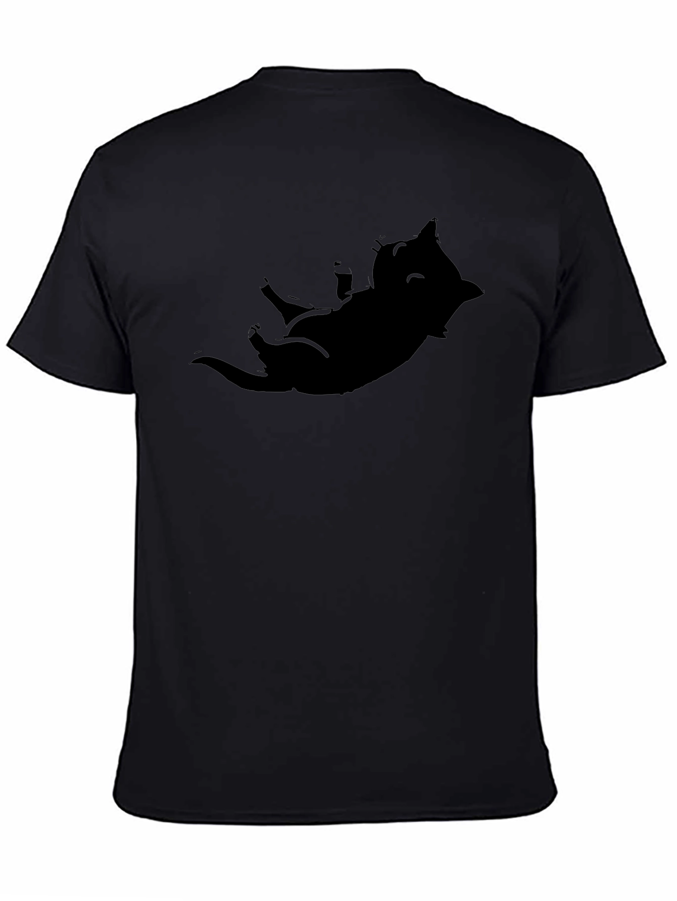 Cool Cat Silhouette Tee - Black