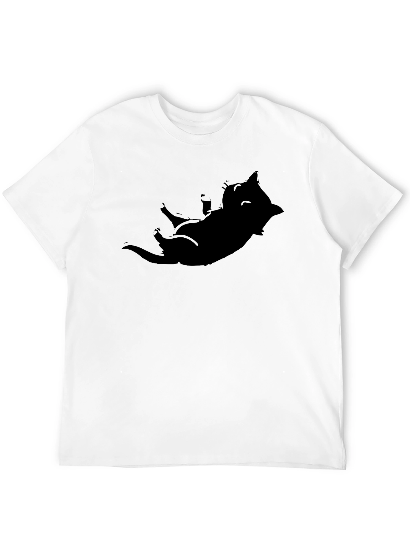 Cool Cat Silhouette Tee - Black