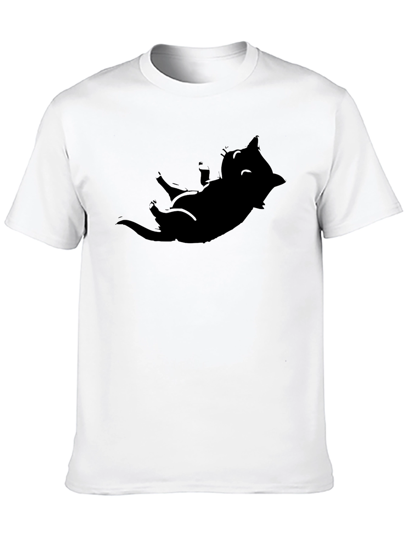 Cool Cat Silhouette Tee - Black
