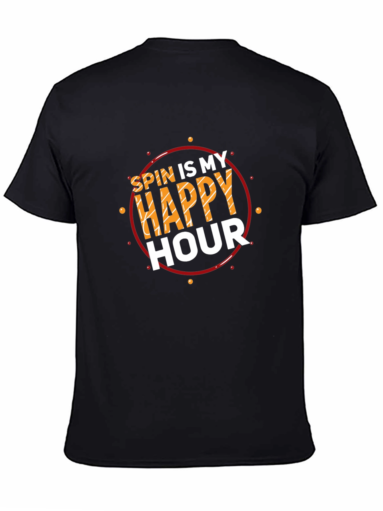 Spin is My Happy Hour Black T-Shirt
