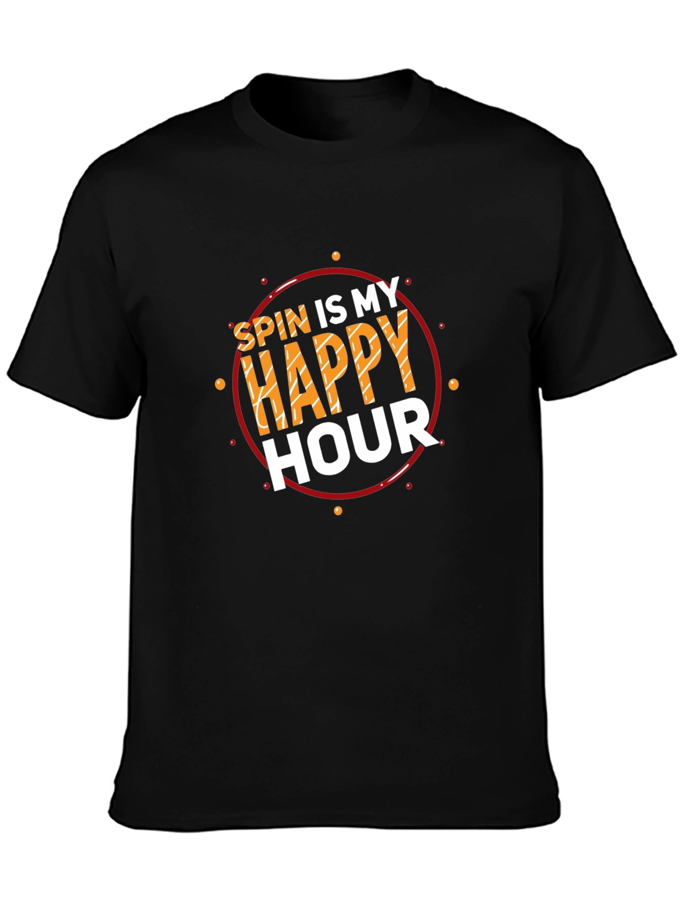 Spin is My Happy Hour Black T-Shirt