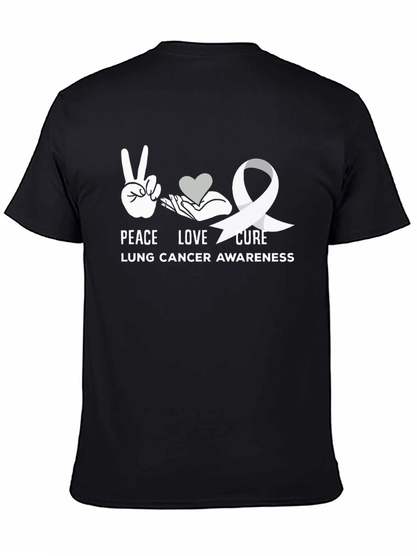Peace Love Cure Lung Cancer Awareness T-Shirt