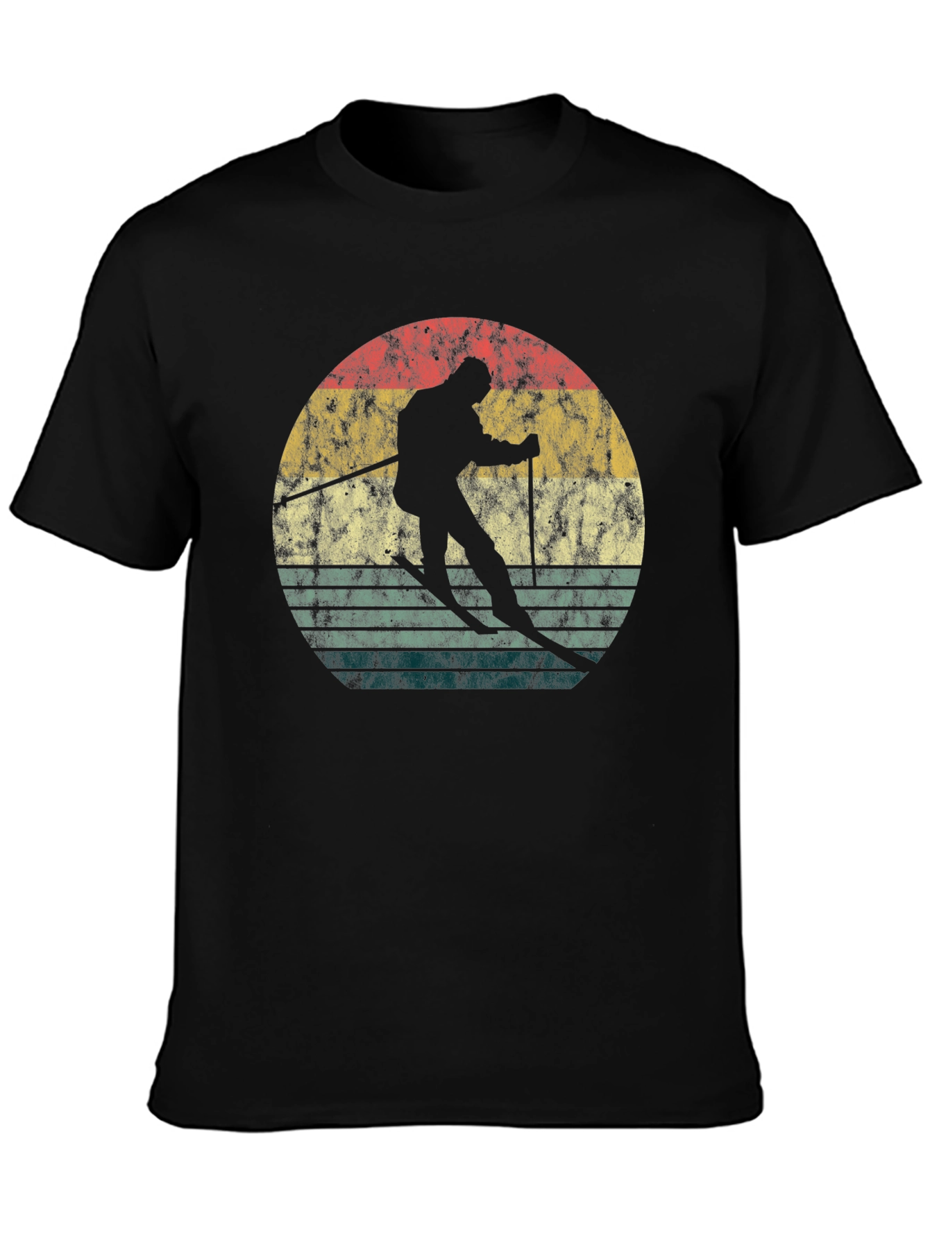 Retro Skiing Sunset Graphic Tee