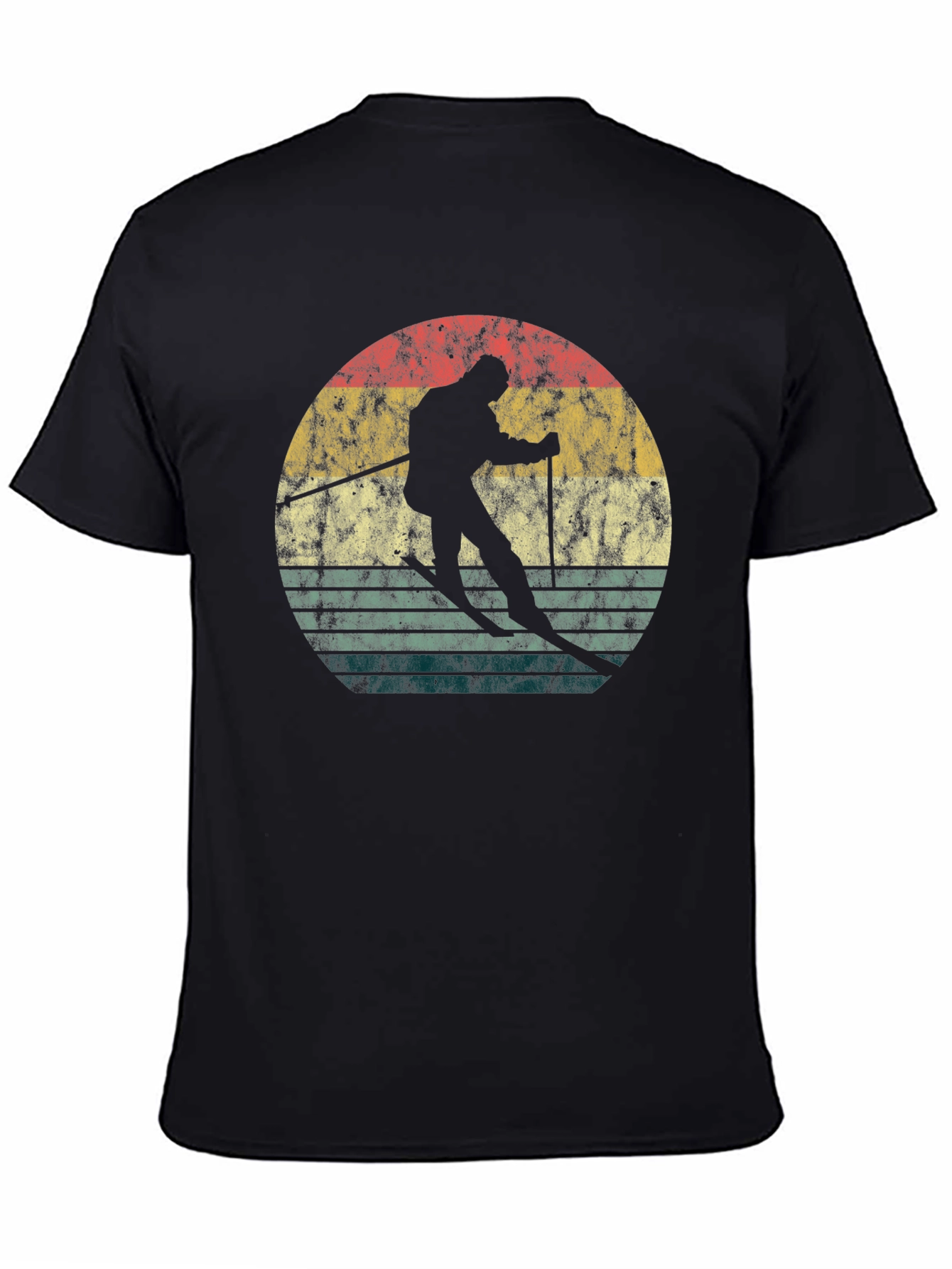 Retro Skiing Sunset Graphic Tee