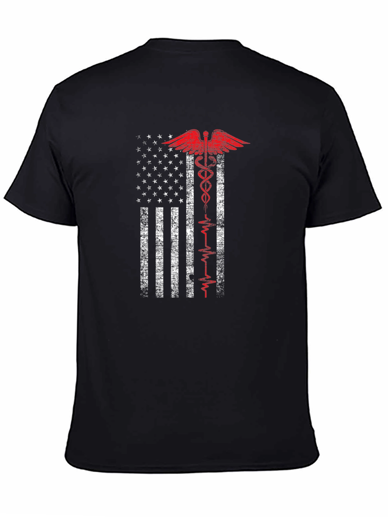 American Flag Caduceus Graphic T-Shirt