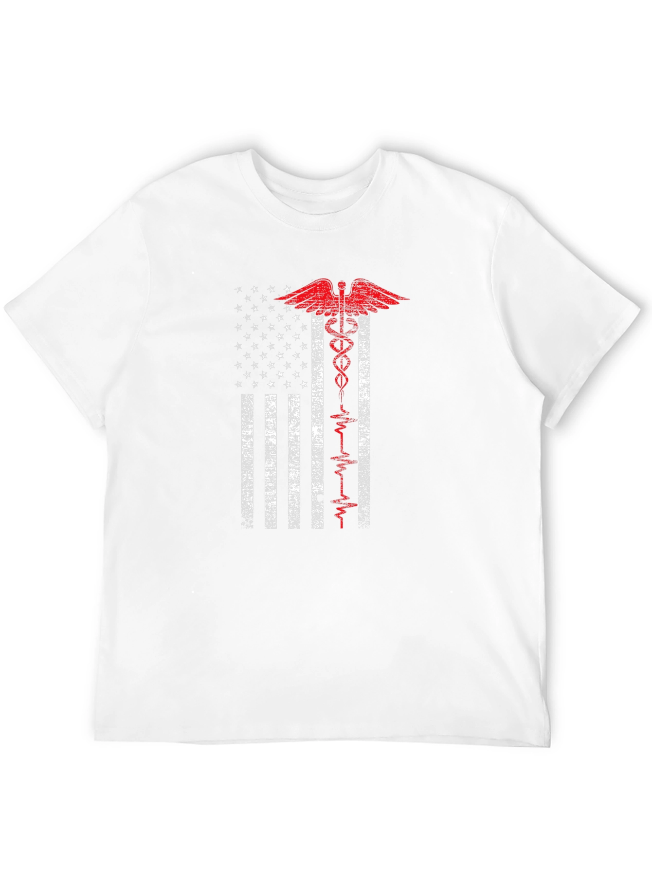 American Flag Caduceus Graphic T-Shirt