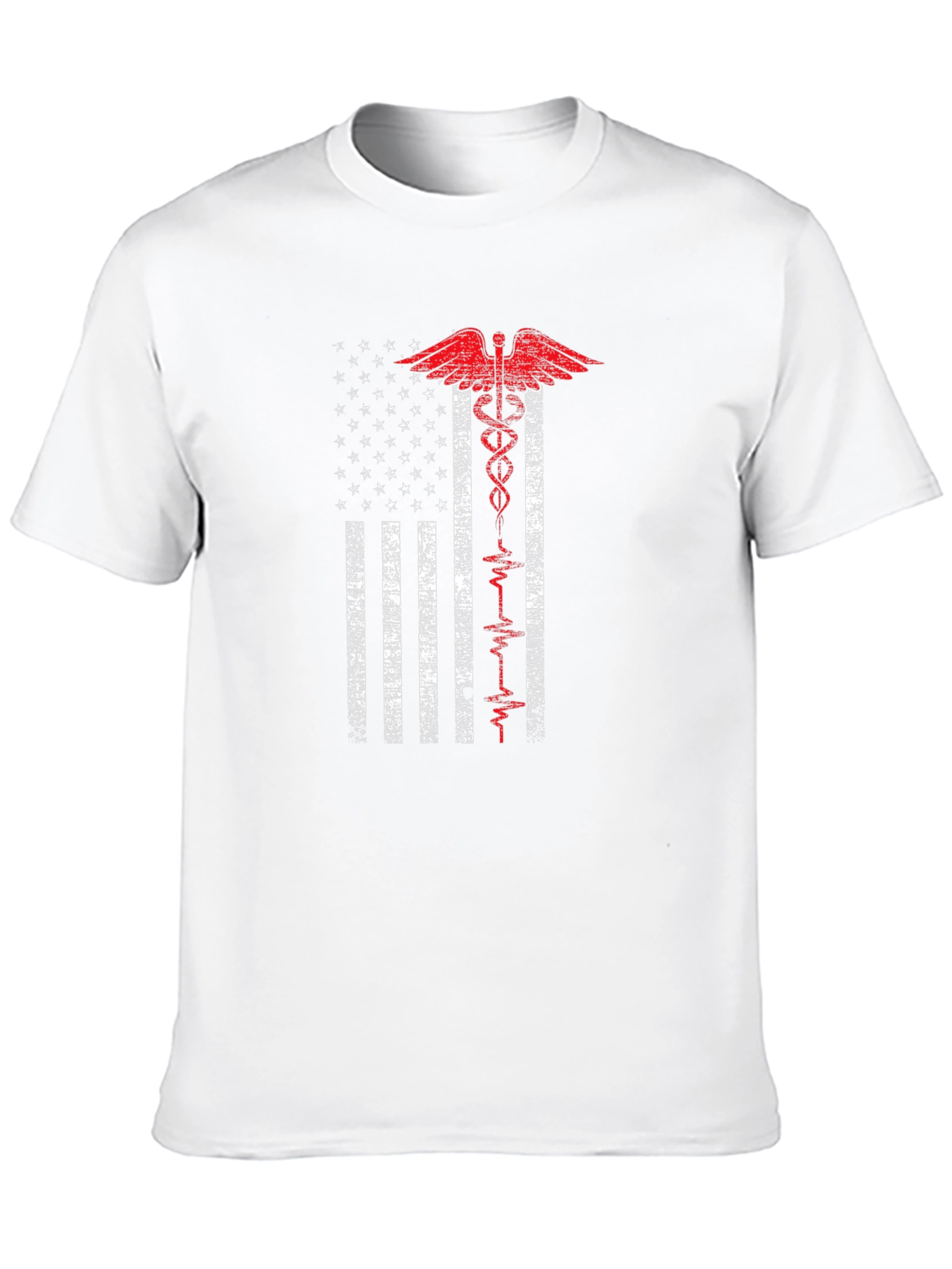 American Flag Caduceus Graphic T-Shirt