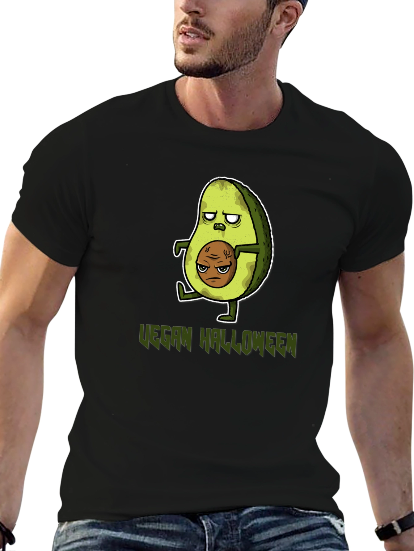 Vegan Halloween T-Shirt - Avocado Zombie
