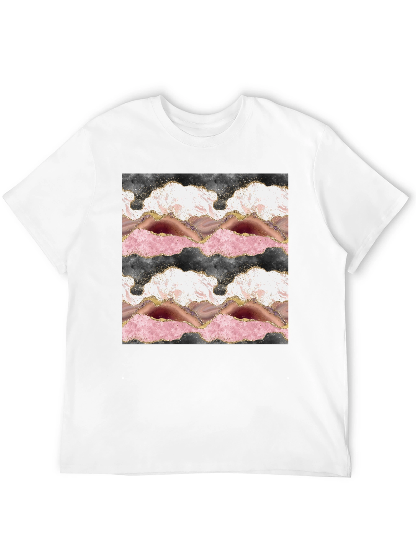 Trendy Agate Print Black T-Shirt