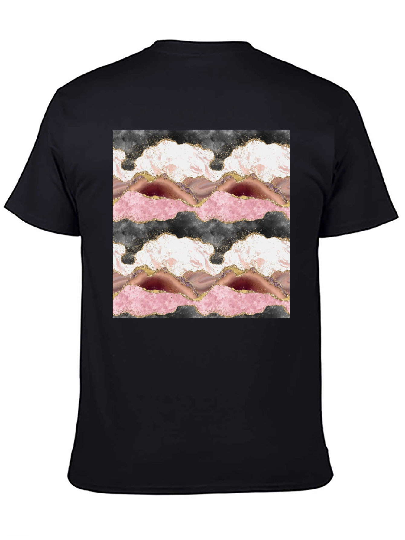 Trendy Agate Print Black T-Shirt