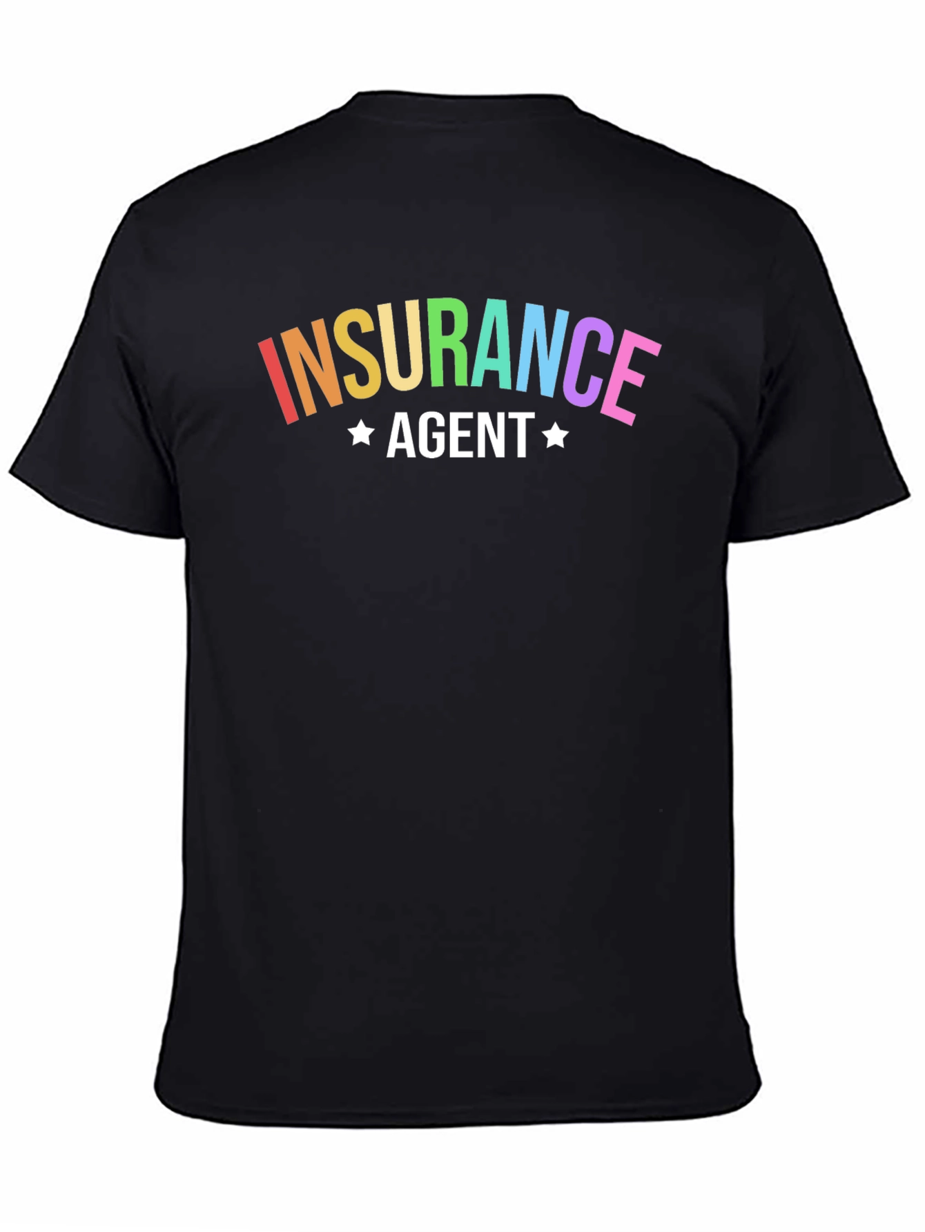 Rainbow Insurance Agent Black T-Shirt