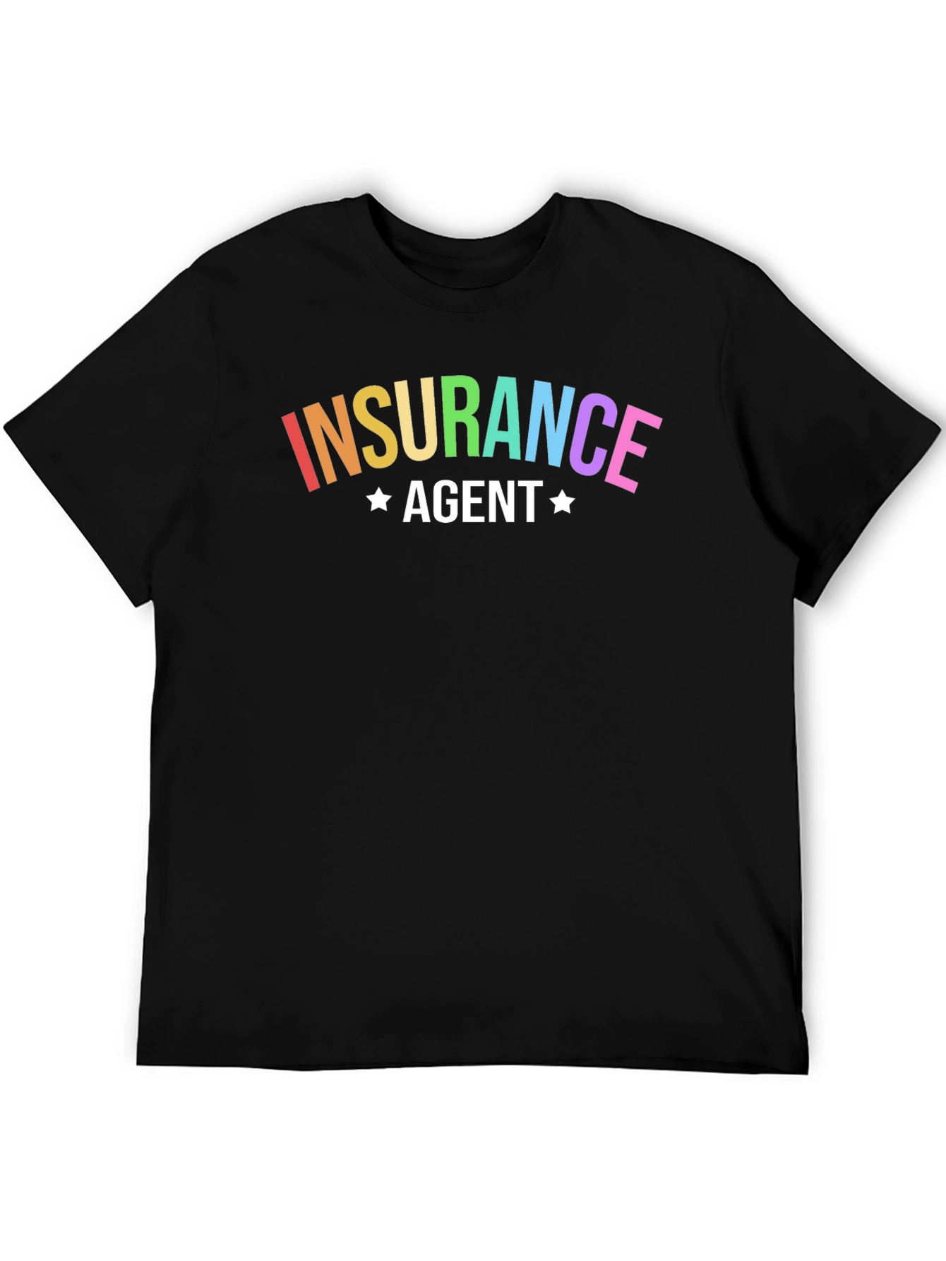 Rainbow Insurance Agent Black T-Shirt