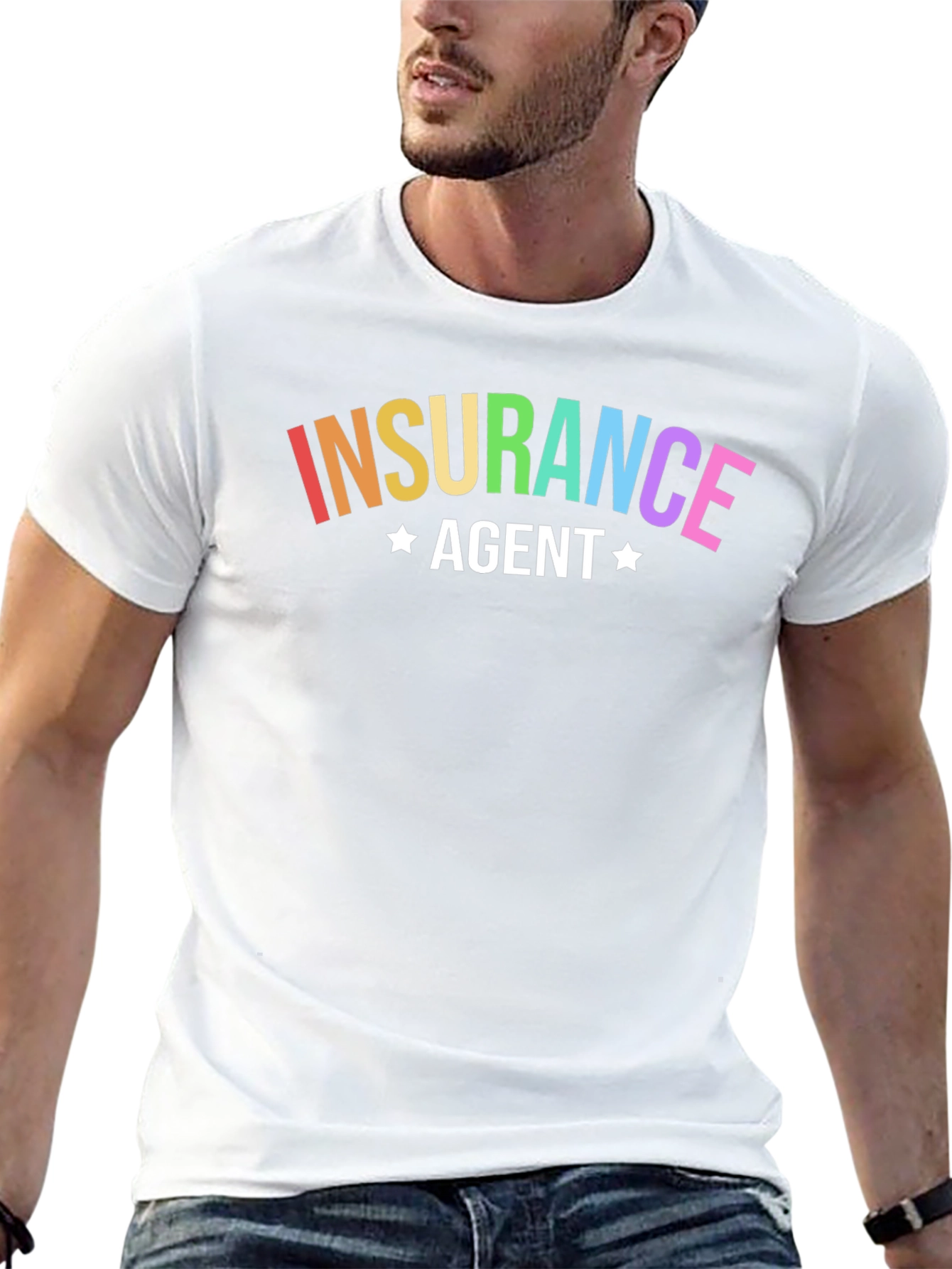 Rainbow Insurance Agent Black T-Shirt