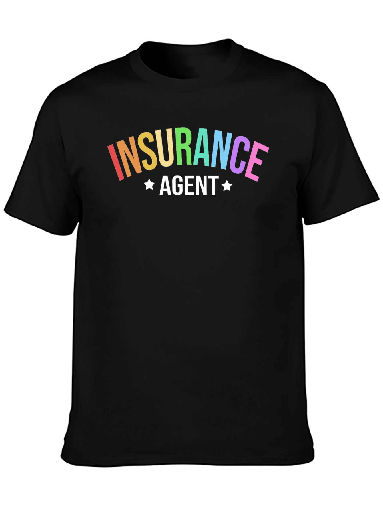 Rainbow Insurance Agent Black T-Shirt