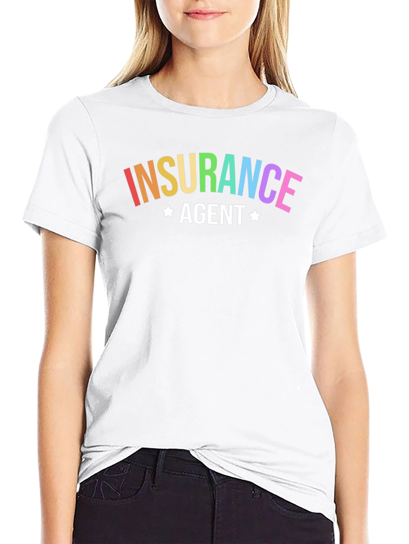 Rainbow Insurance Agent Black T-Shirt