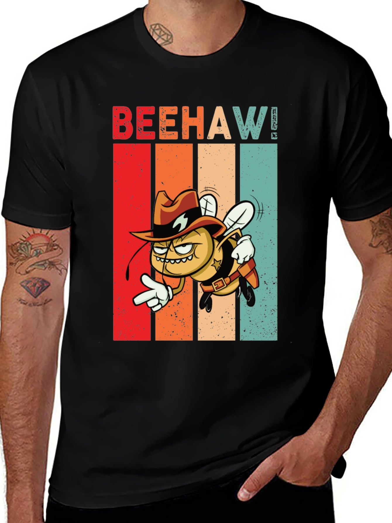 Beehaw! Graphic T-Shirt - Cowboy Bee