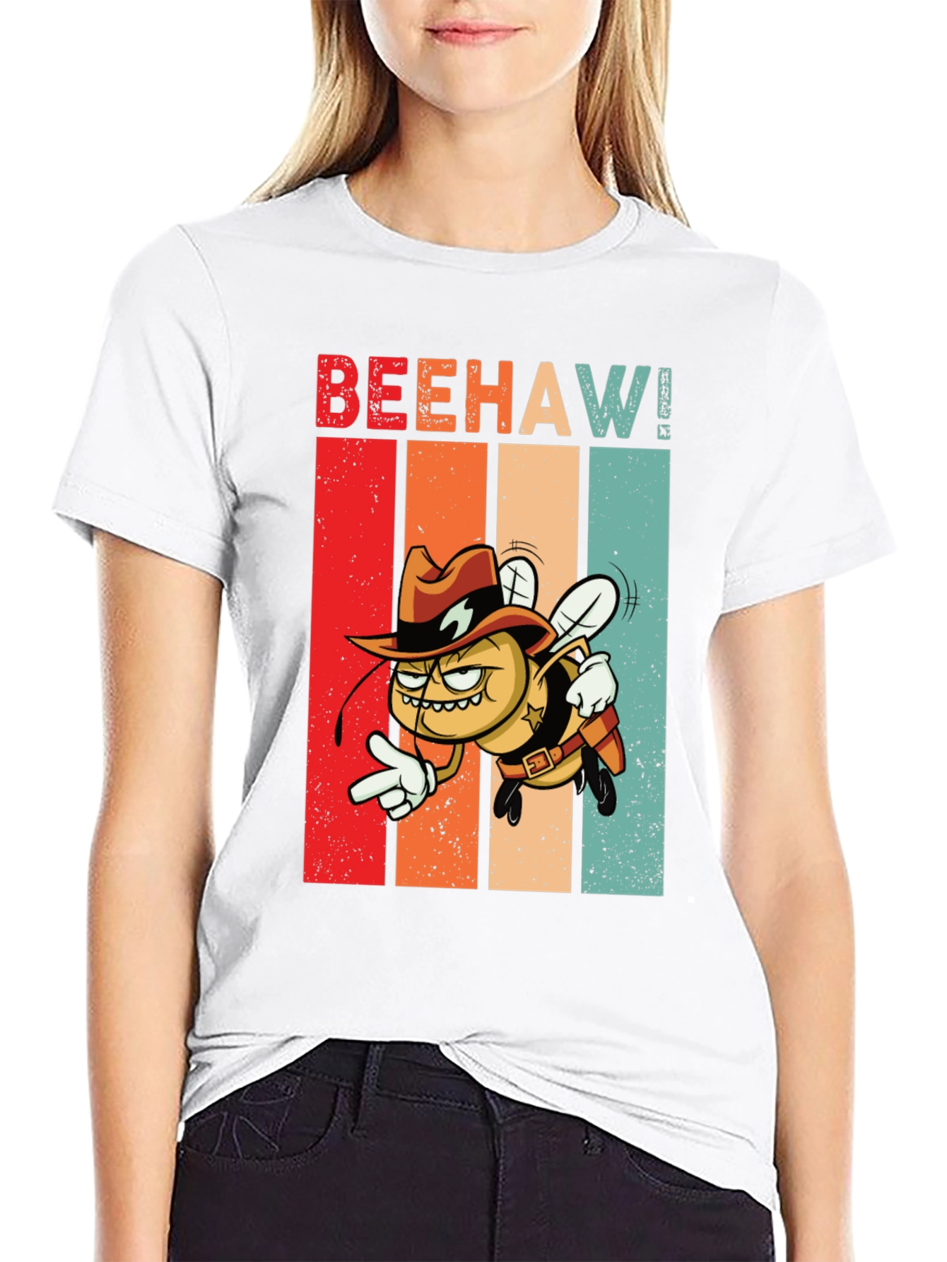 Beehaw! Graphic T-Shirt - Cowboy Bee