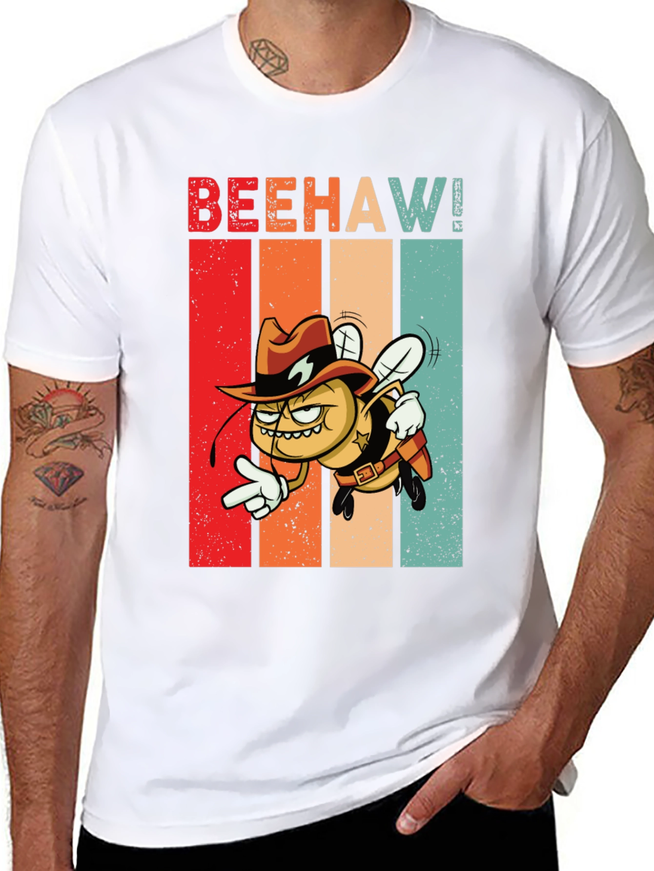 Beehaw! Graphic T-Shirt - Cowboy Bee