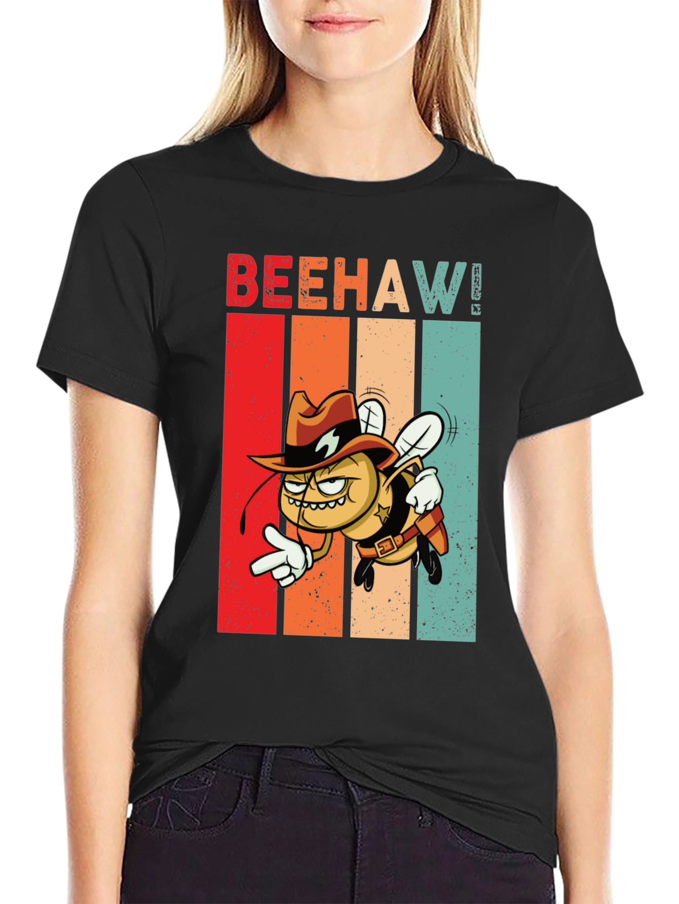 Beehaw! Graphic T-Shirt - Cowboy Bee