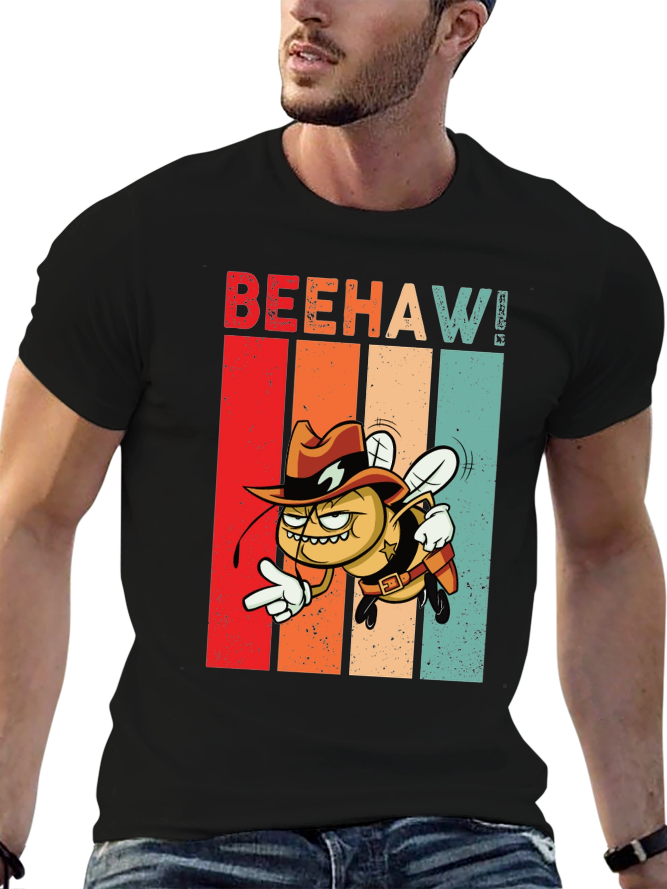 Beehaw! Graphic T-Shirt - Cowboy Bee