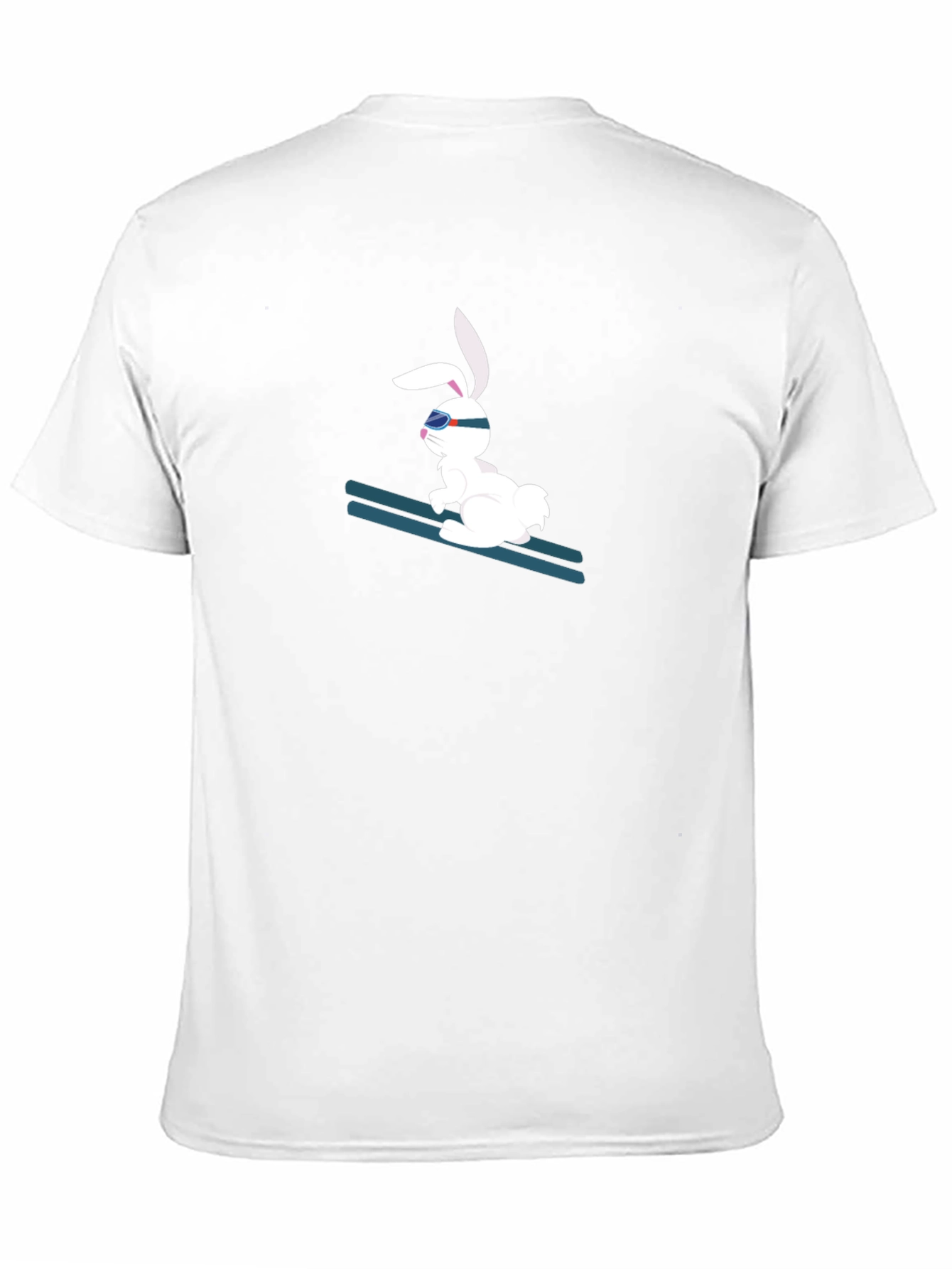 Skiing Bunny Black T-Shirt