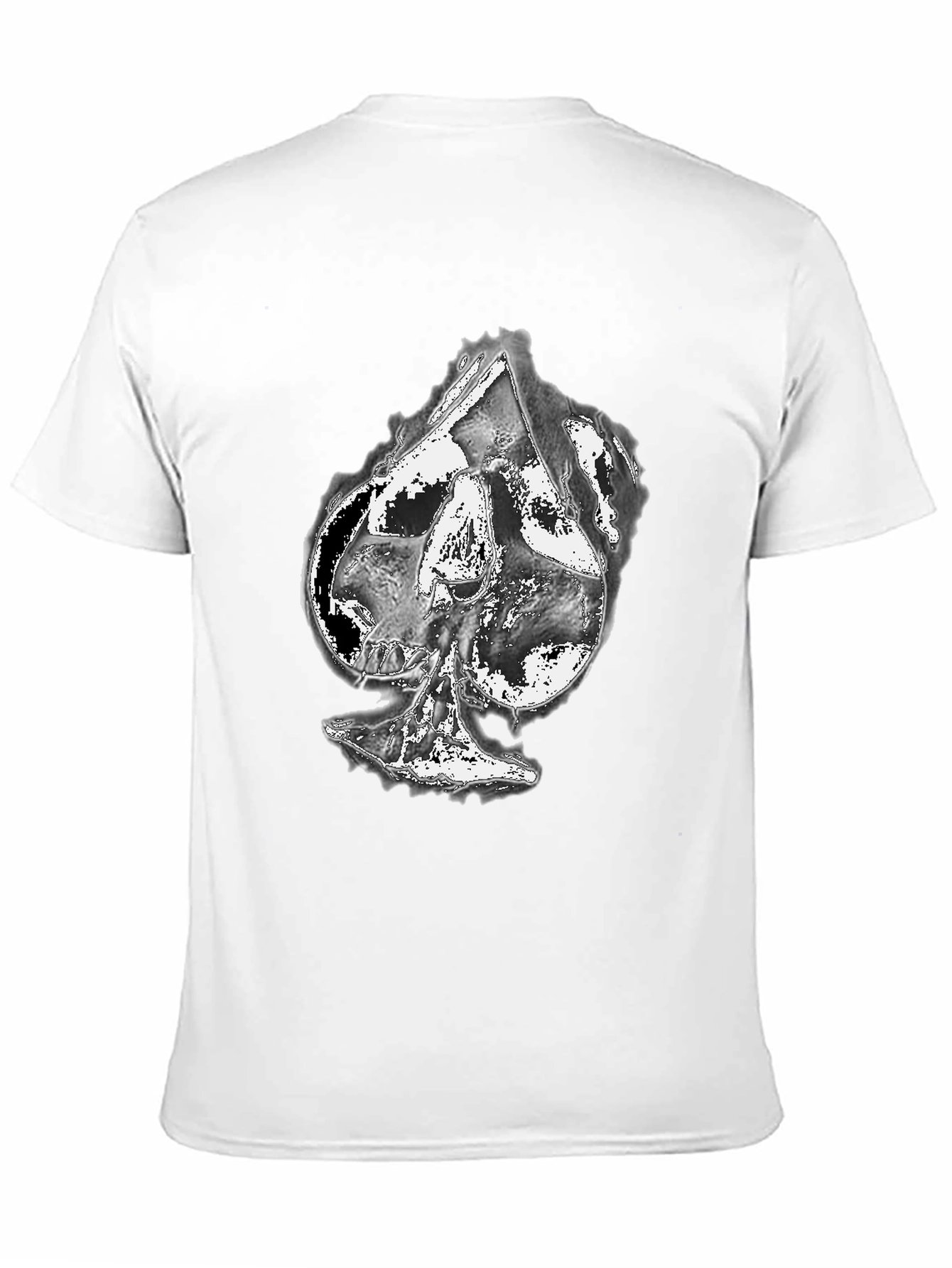 Skull Spade Graphic Print Black T-Shirt