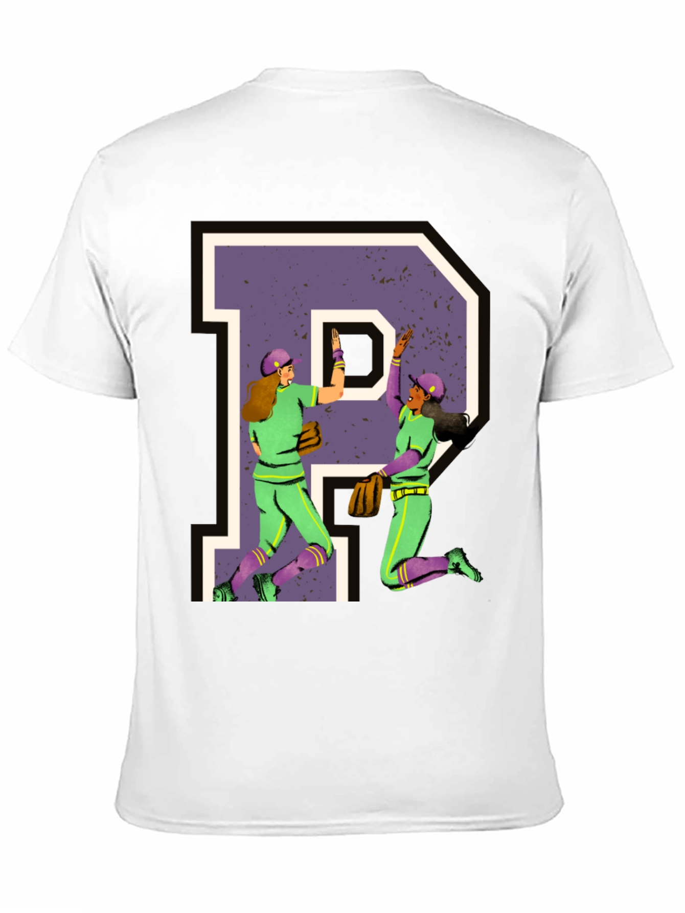 Softball Letter P Graphic T-Shirt