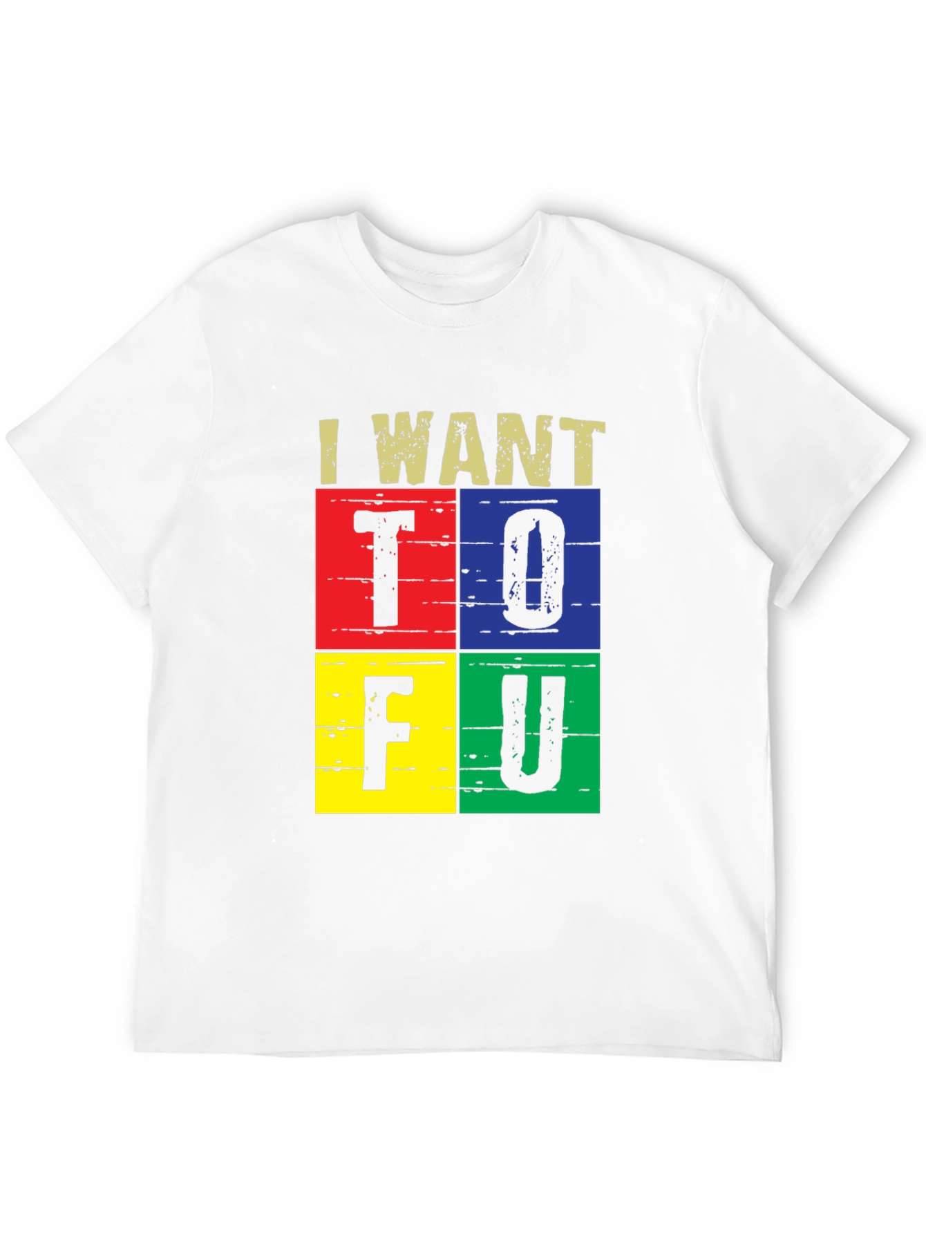 I Want Tofu Mens Black Graphic Tee