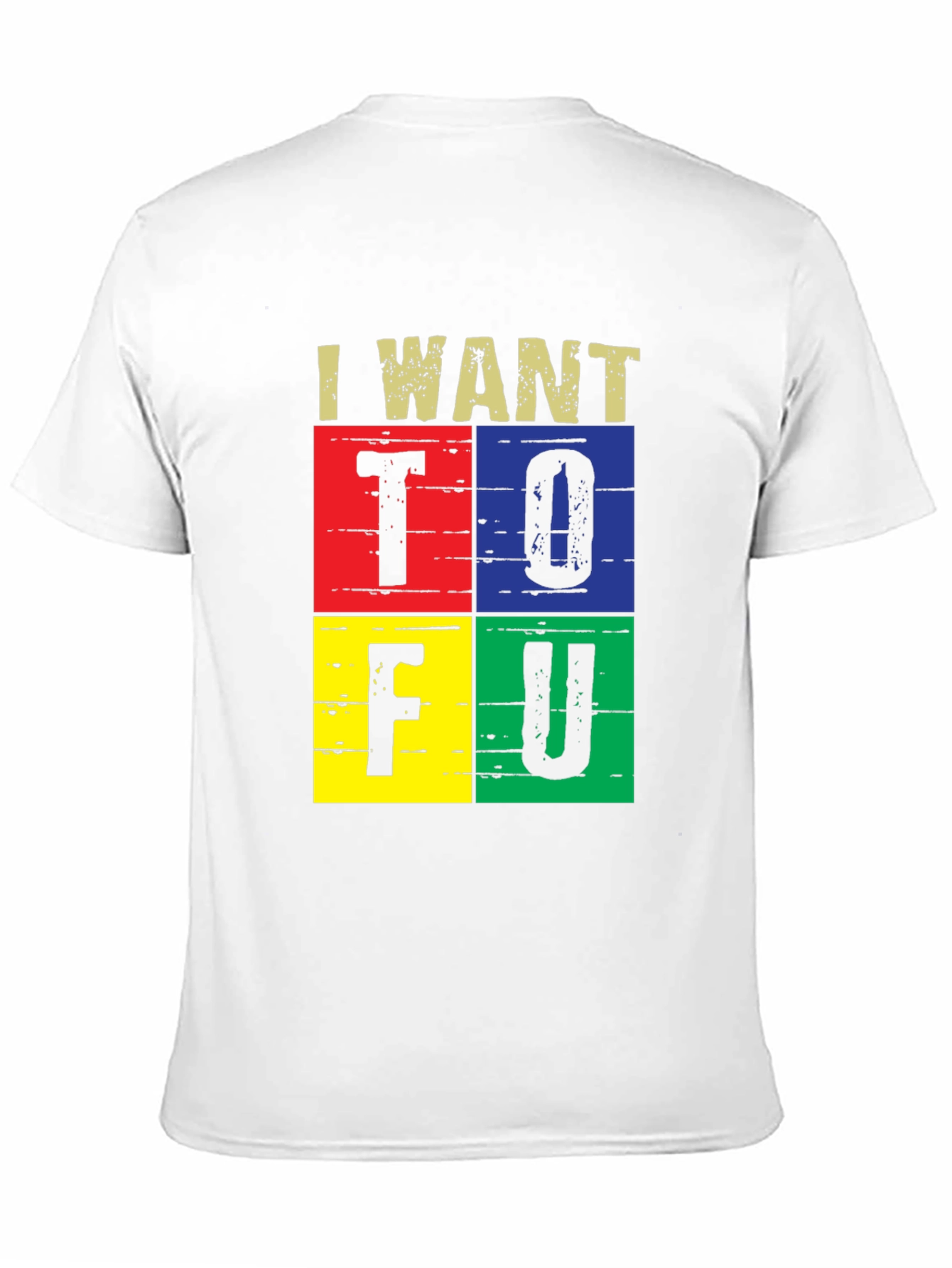 I Want Tofu Mens Black Graphic Tee
