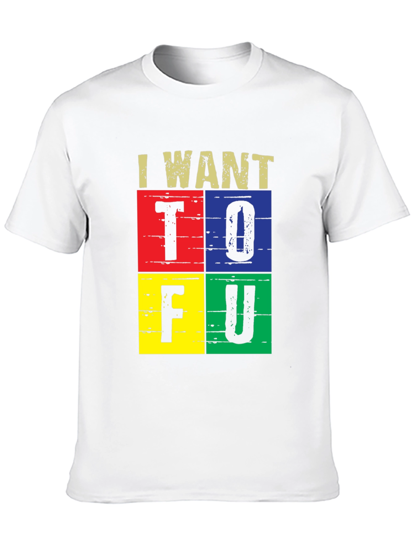 I Want Tofu Mens Black Graphic Tee