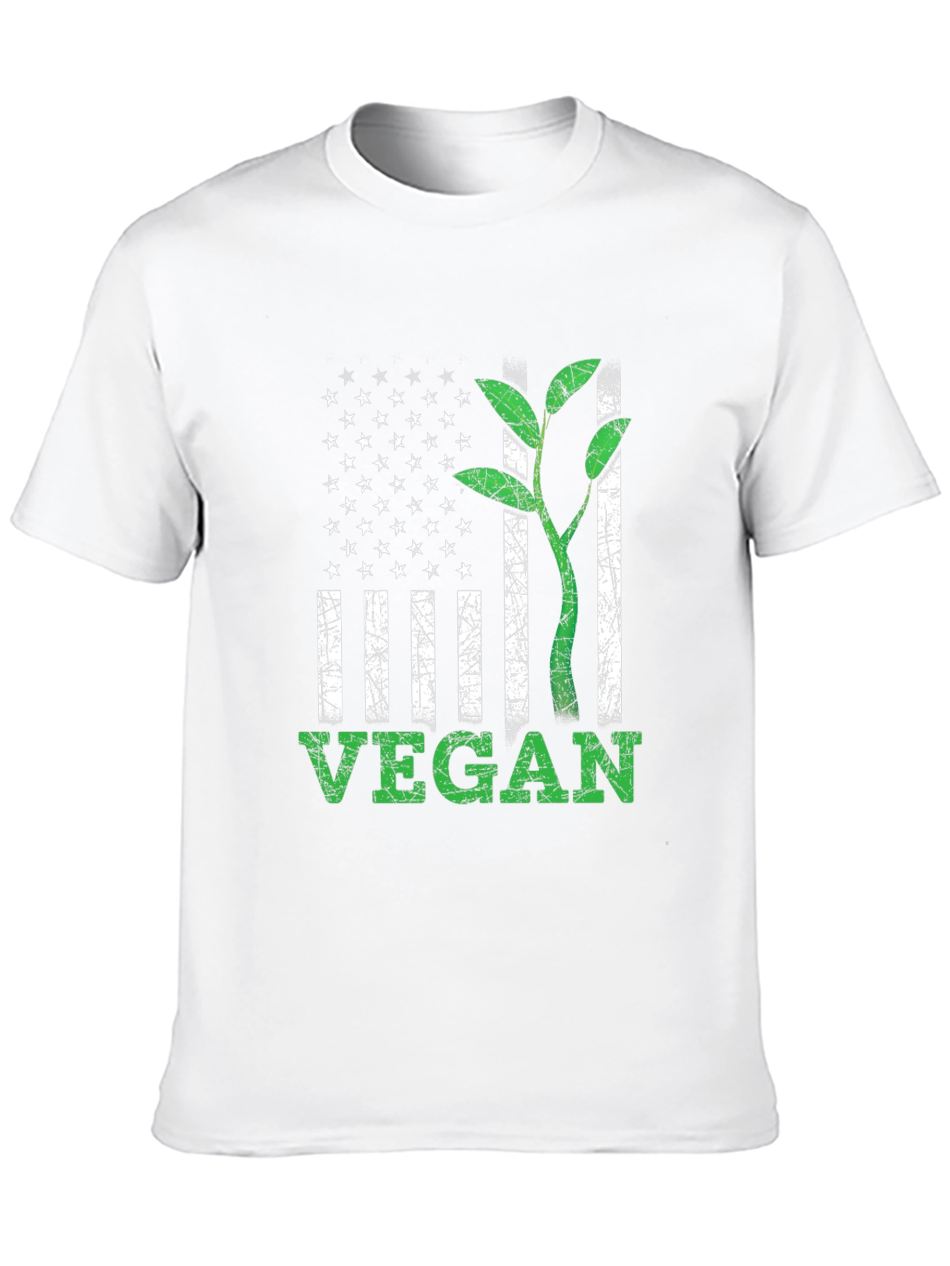 Vegan USA Flag Graphic T-Shirt