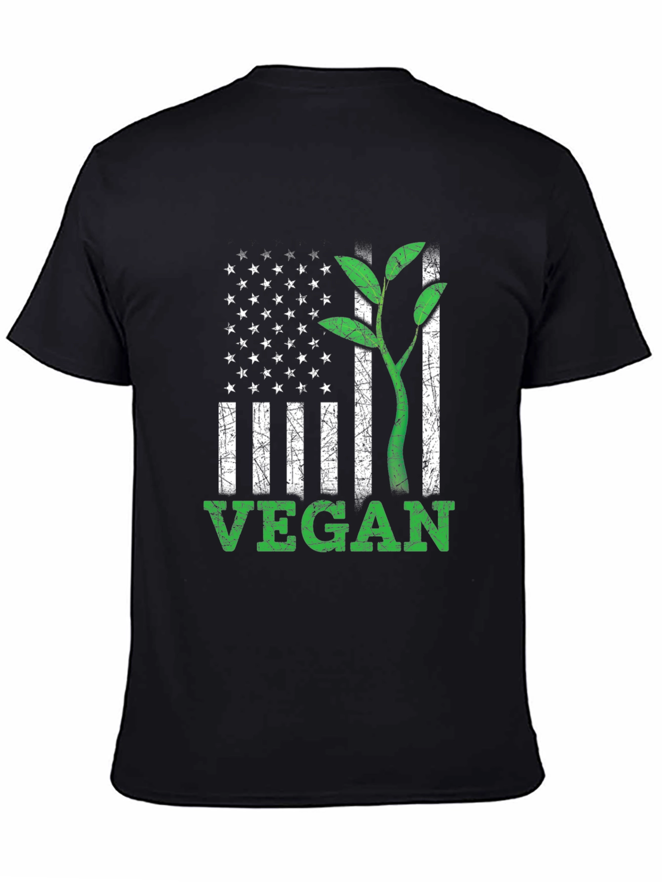 Vegan USA Flag Graphic T-Shirt