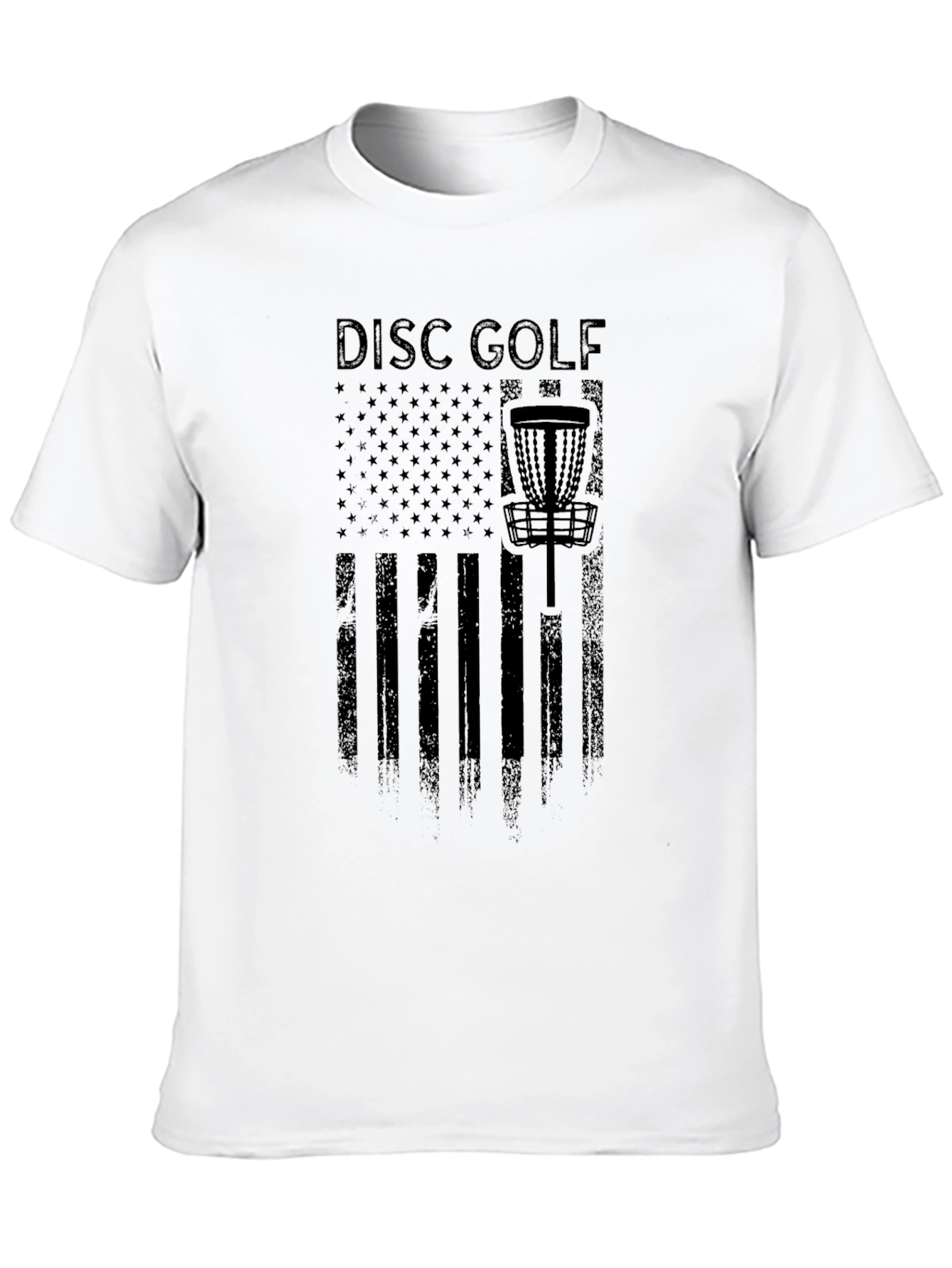 Distressed American Flag Disc Golf Graphic Tee