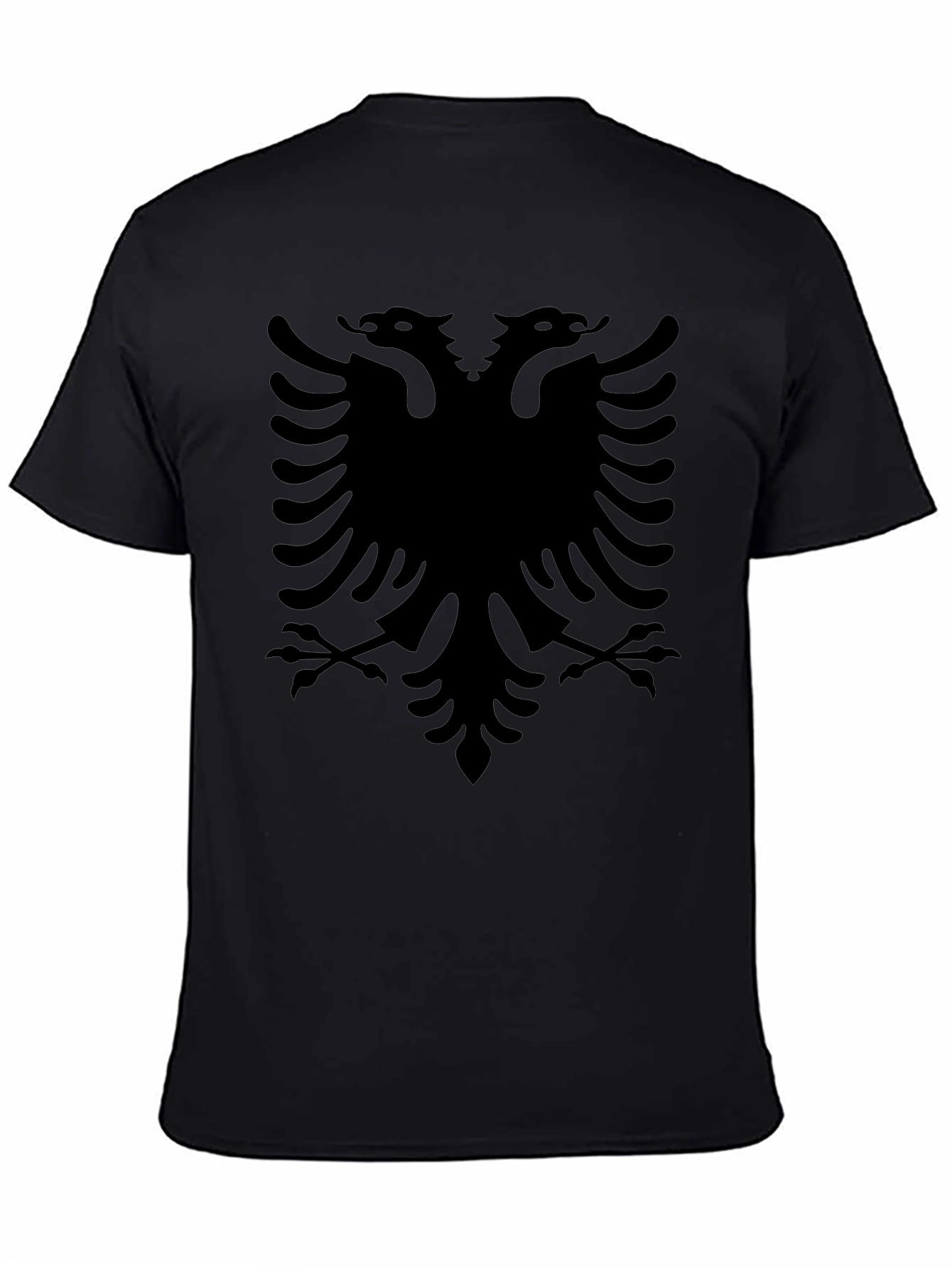 Albanian Eagle Graphic T-Shirt - Bold Black Design