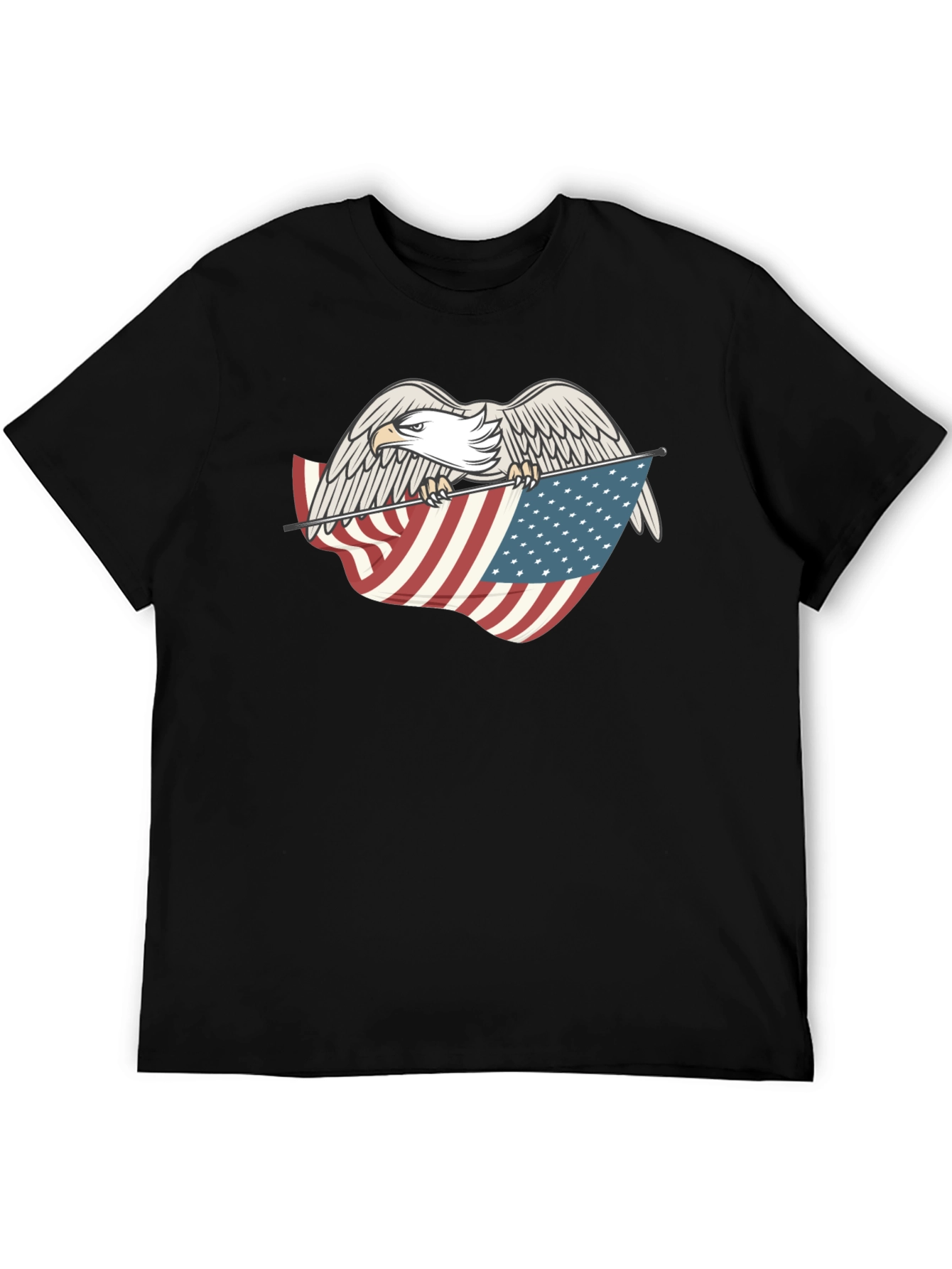 Eagle Holding American Flag Graphic T-Shirt