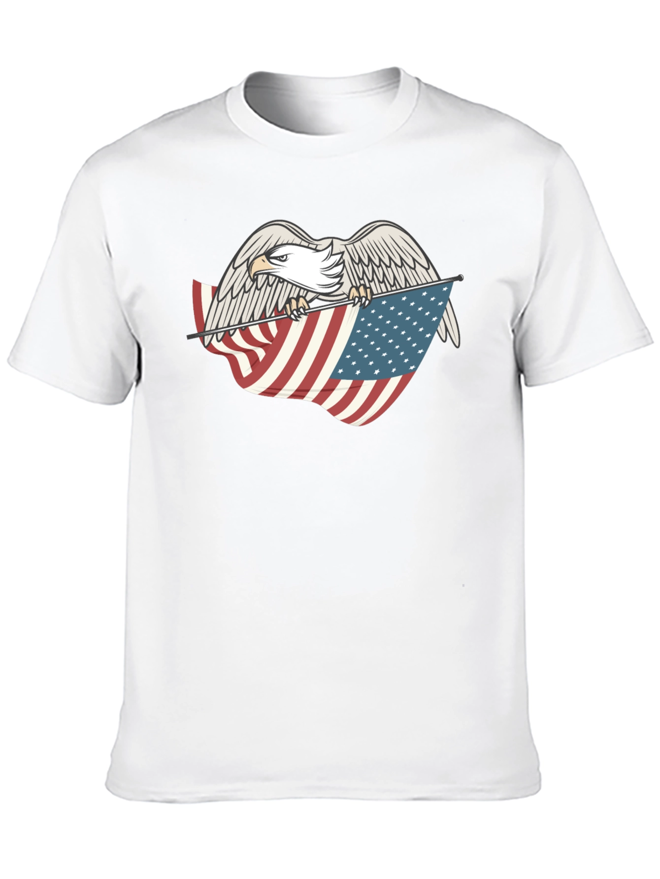 Eagle Holding American Flag Graphic T-Shirt