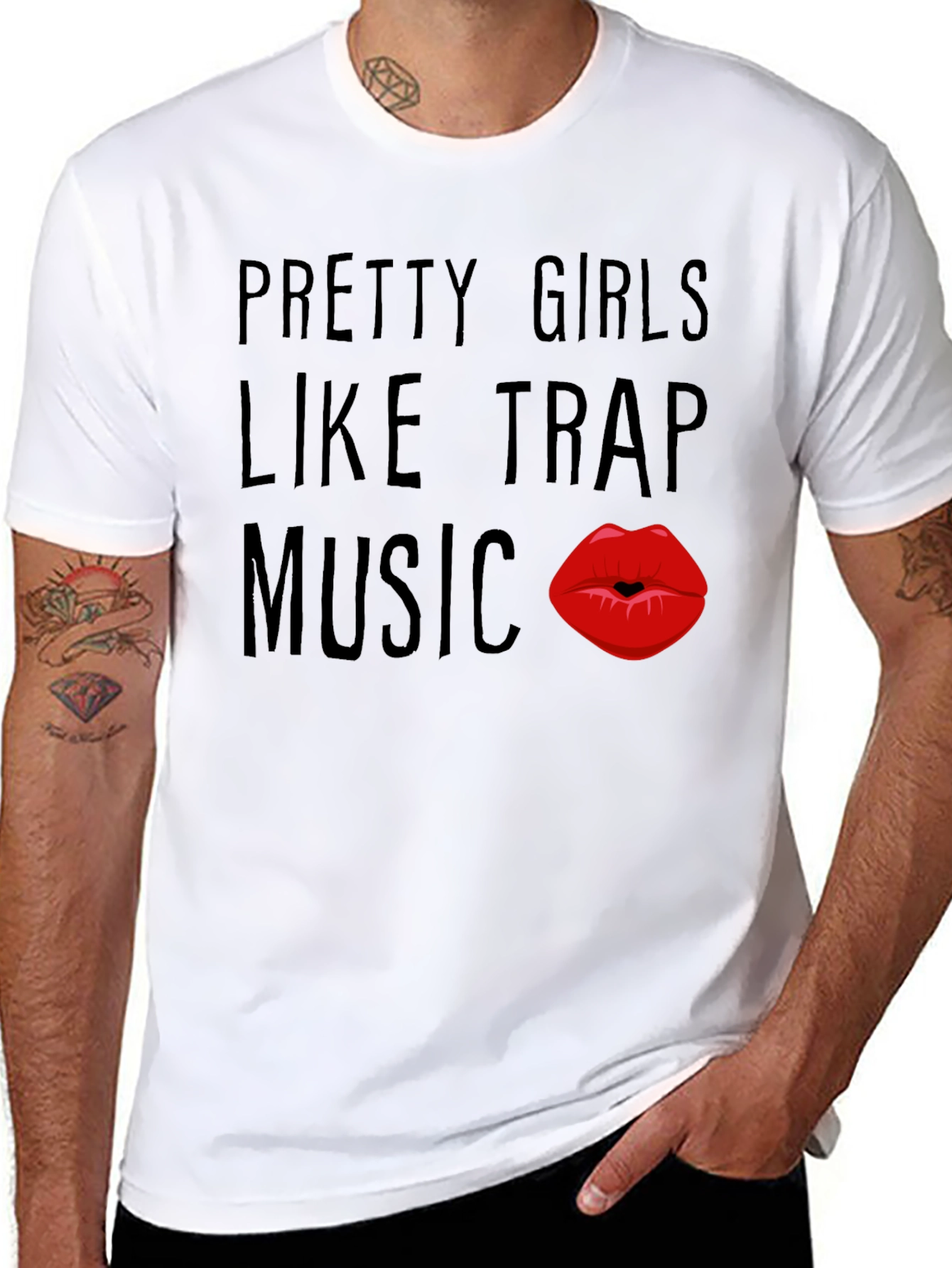 Pretty Girls Like Trap Music Black Graphic Tee